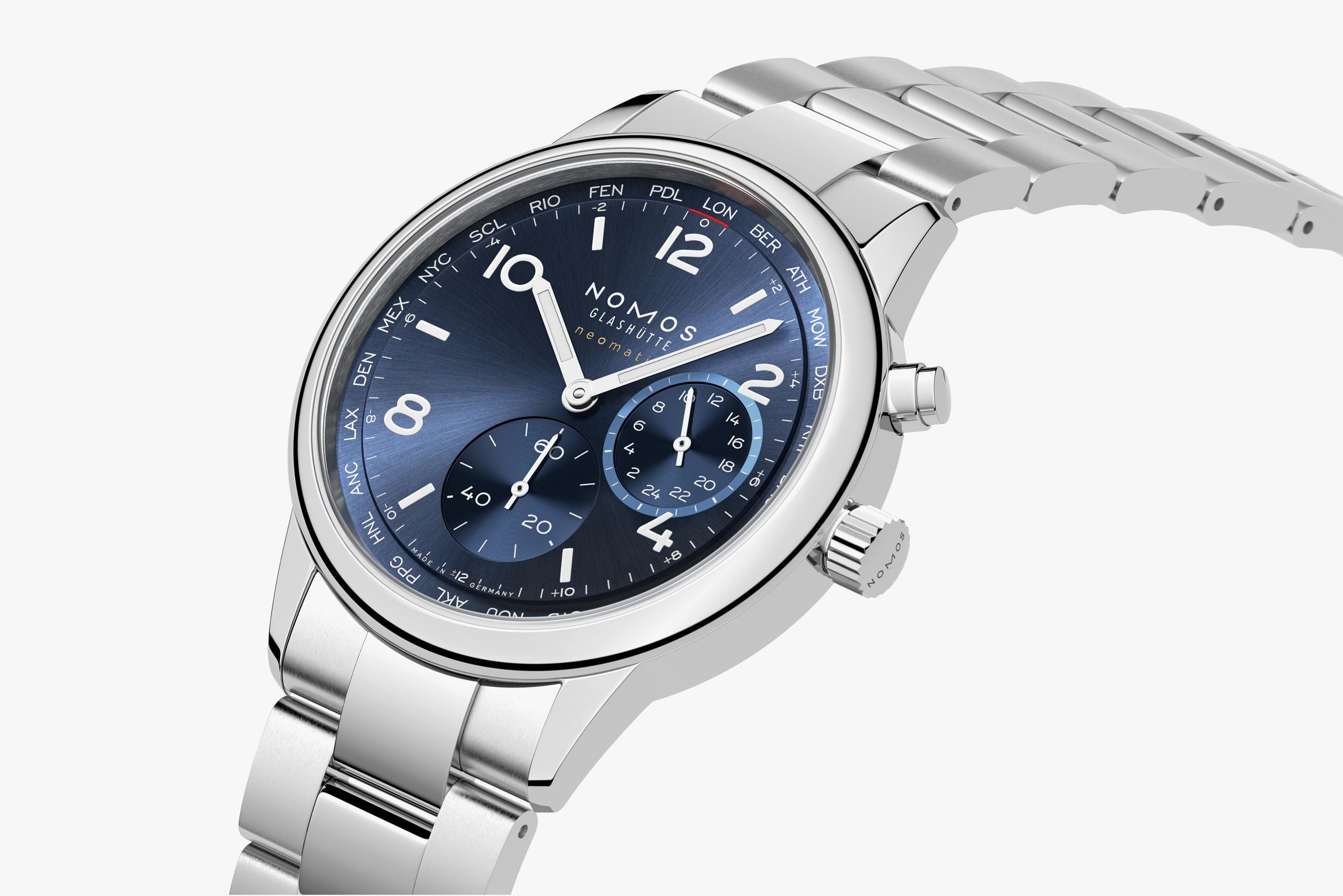 Club Sport neomatik Worldtimer blue NOMOS Glashütte
