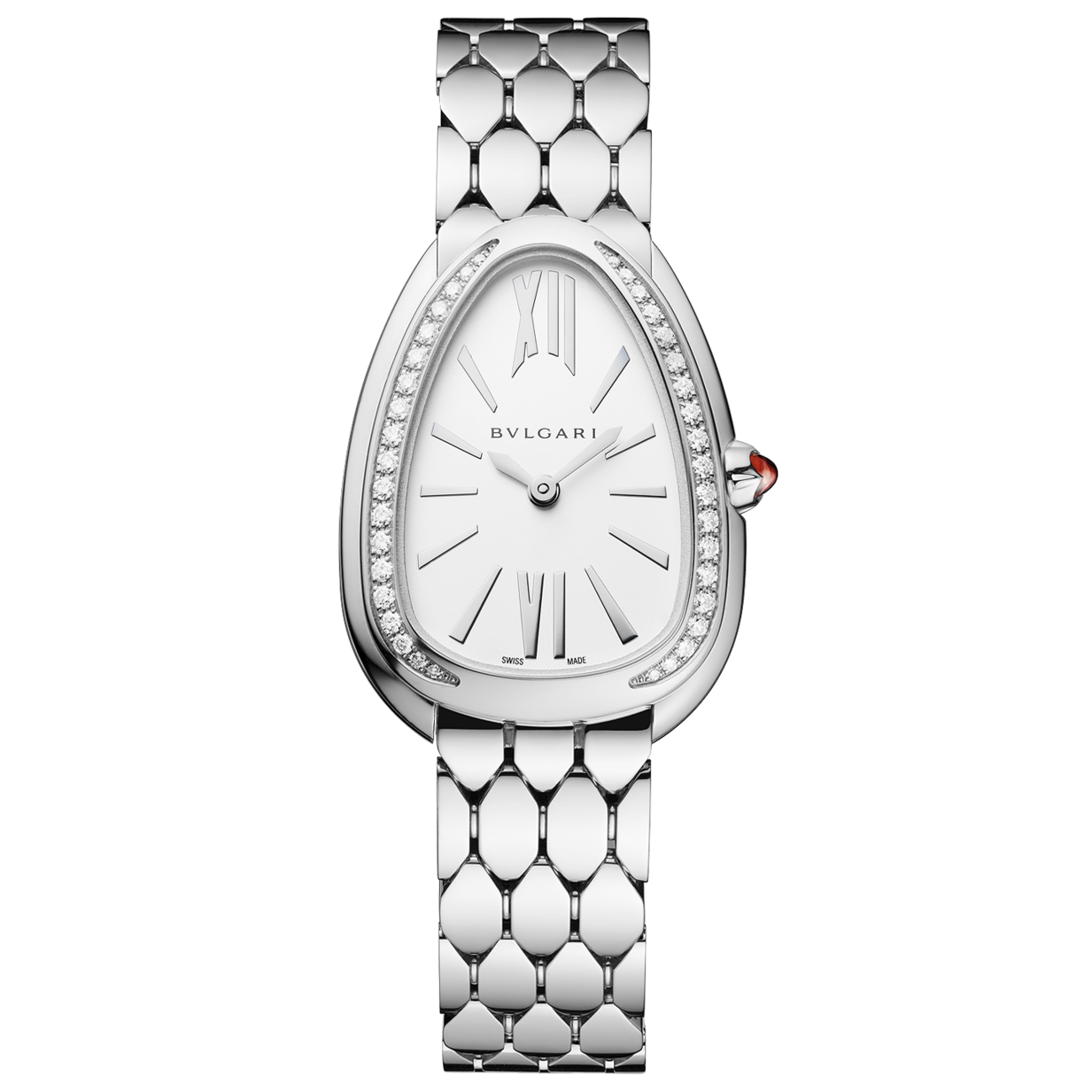 Bvlgari Serpenti Seduttori 33Mm Stainless Steel Dimaond Bezel Women’S Watch