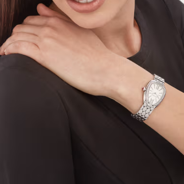 Bvlgari Serpenti Seduttori 33Mm Stainless Steel Dimaond Bezel Women’S Watch