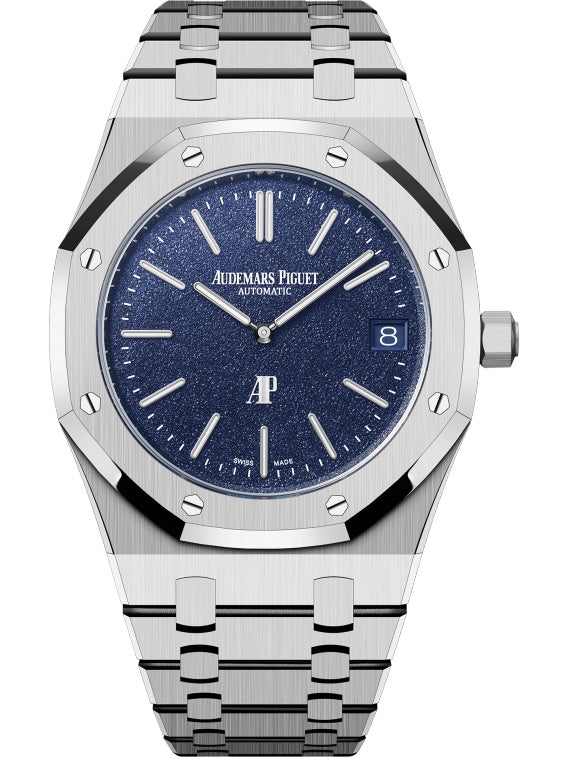 Audemars Piguet Royal Oak 16202BC.OO.1240BC.02 ‘Jumbo’ Extra-Thin White Gold 39mm Grainy Blue Dial Unisex Watch