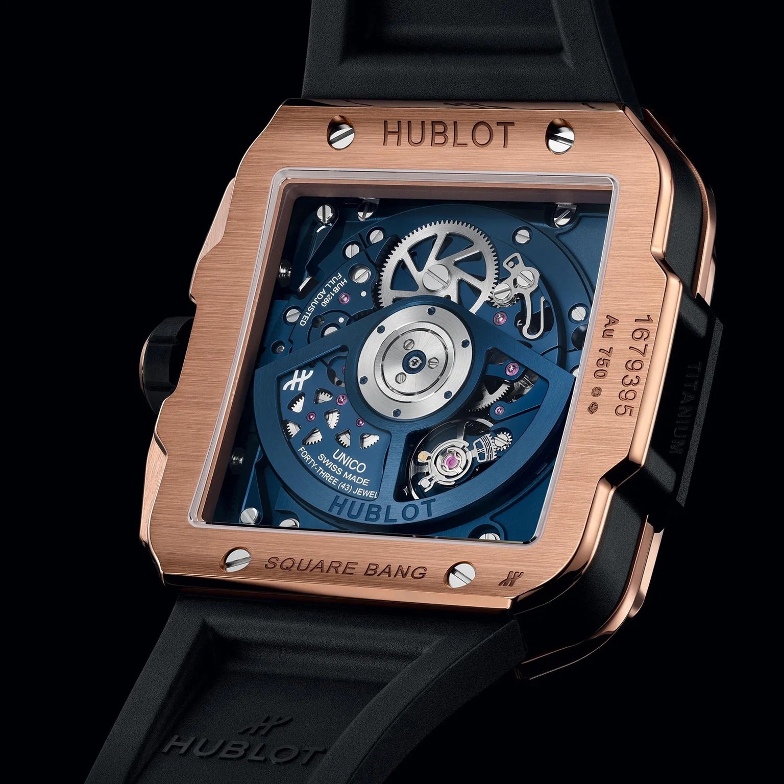 Hublot Square Bang Unico king Gold 821.OL.5180.RX Blue Ceramic 42mm Men’s Watch