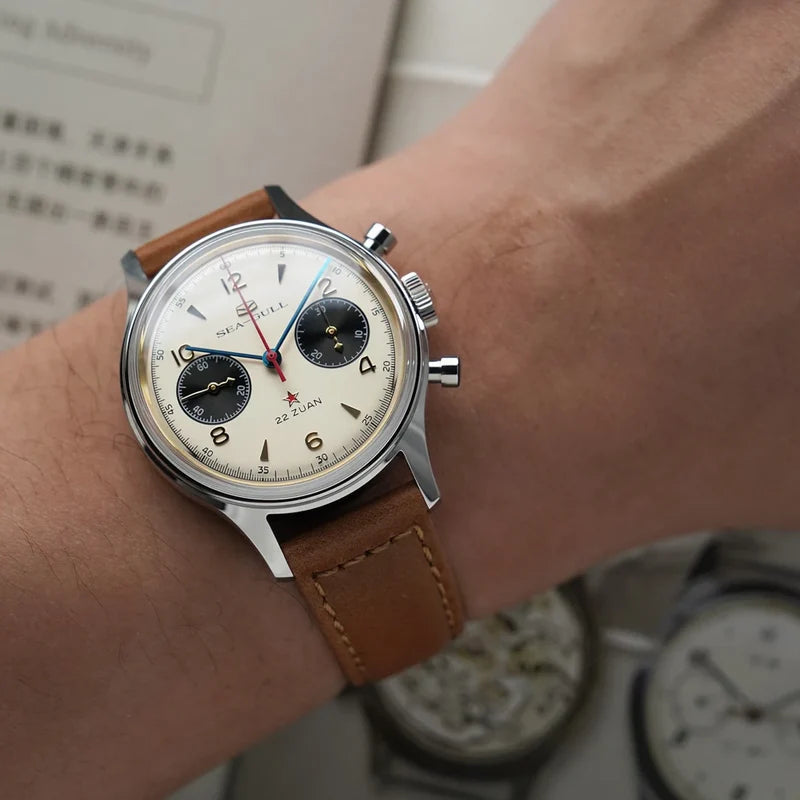 Seagull 1963 Polar Night Edition Panda Eye Chronograph Watch 37.3mm Sea-Gull