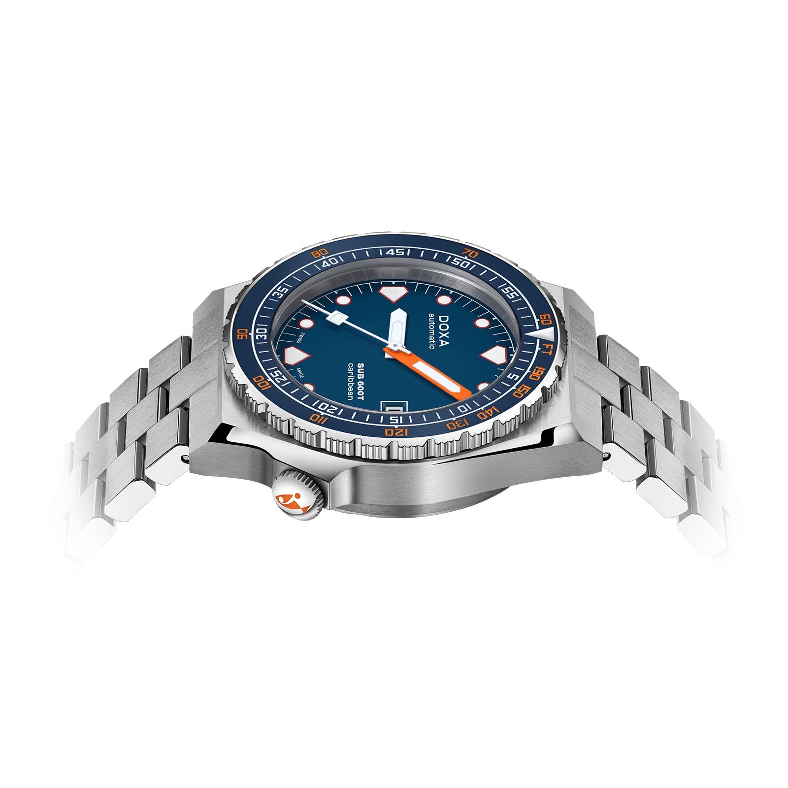 DOXA MEN'S SILVER TONE CASE SAPPHIRE DIAL AUTOMATIC WATCH