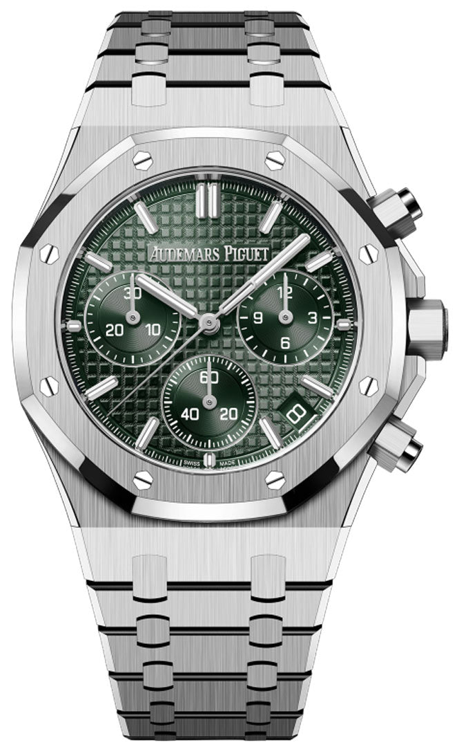 Audemars Piguet Royal Oak 26240ST.OO.1320ST.08 Chronograph Steel Green Dial 41mm Mens Watch
