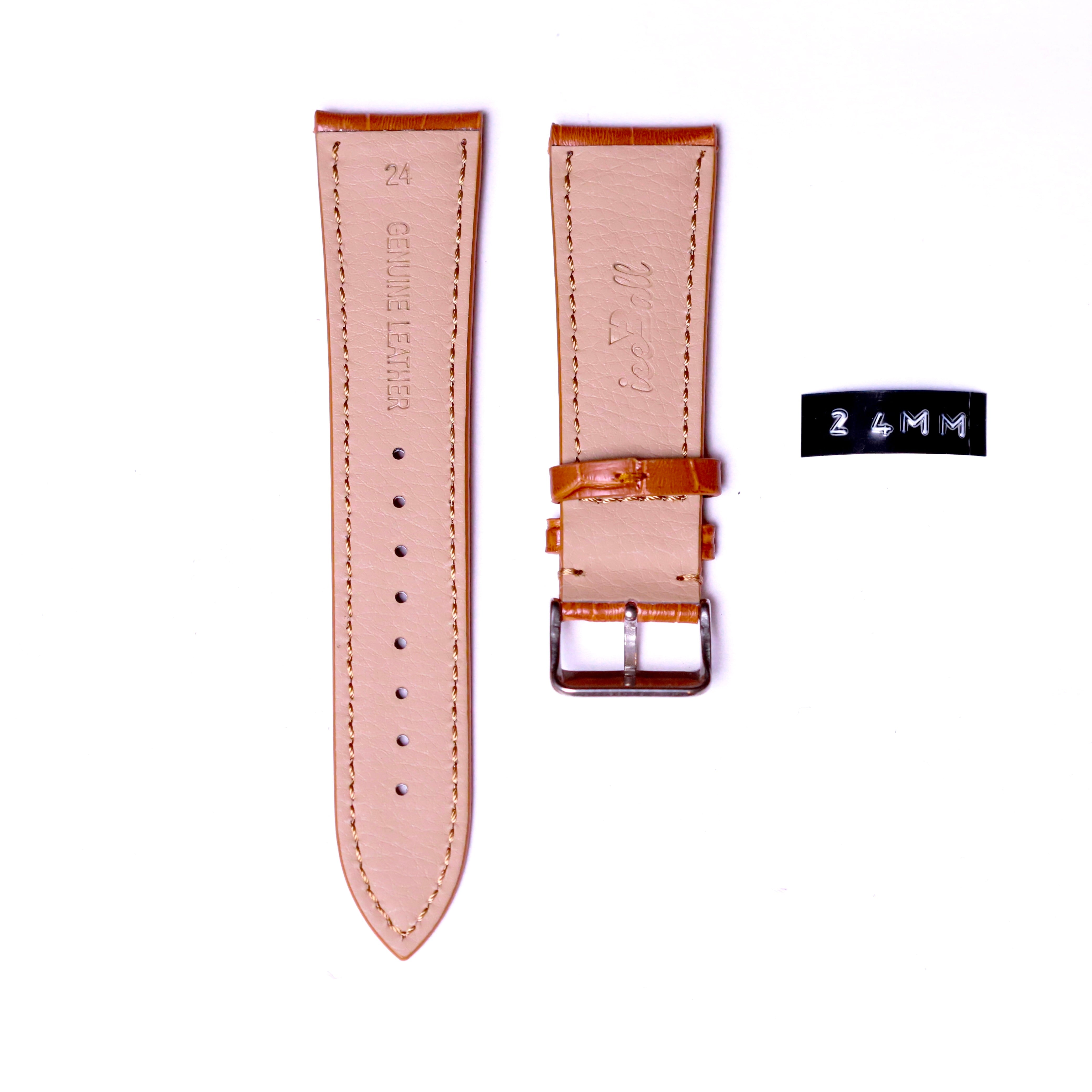 Ice ball antibacterial leather 24mm - Havana - Azzam Watches