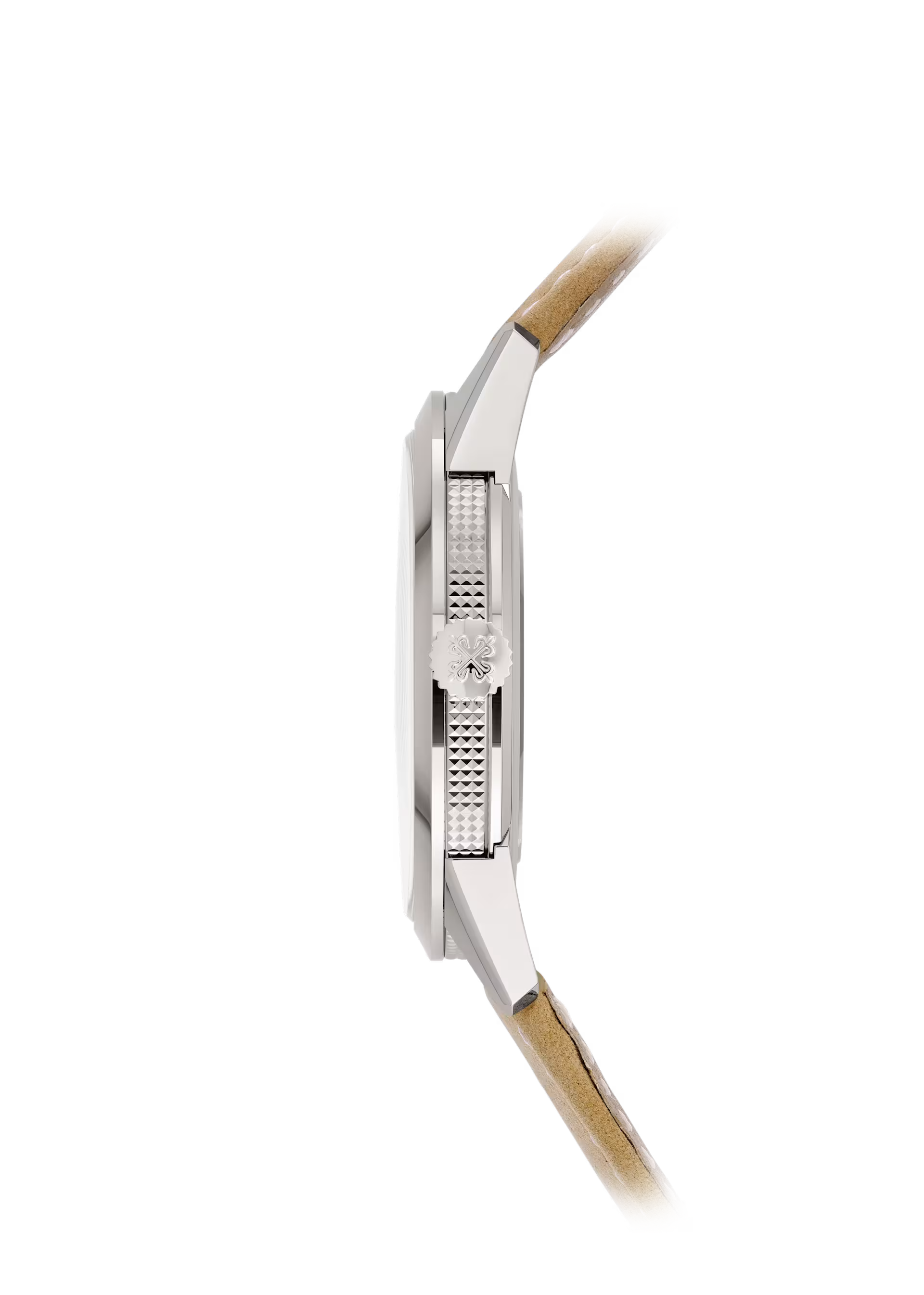 ساعة باتيك فيليب كالاترافا 5226G-001 للرجال، مصنوعة من الذهب الأبيض عيار 18 قيراطًا، بمينا رمادي فحمي مزخرف، قطرها 40 مم