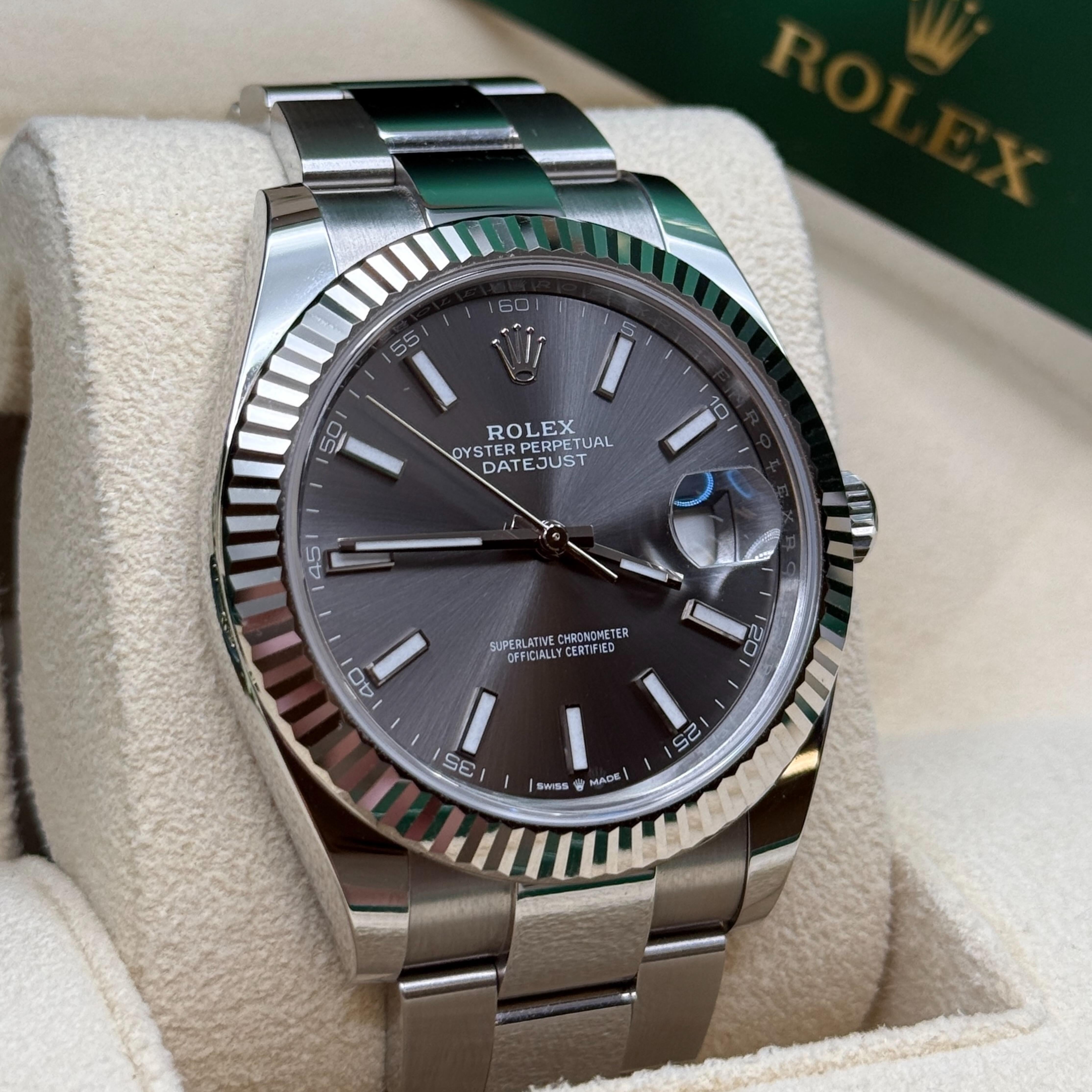 Rolex Datejust 41 126334-0013 Oystersteel-White Gold Slate Dial 41mm Men’S Watch