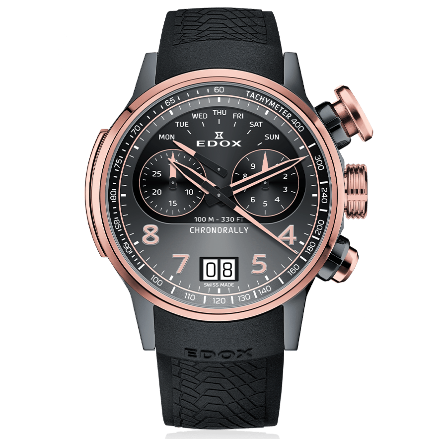 EDOX MEN'S CHRONORALLY CHRONOGRAPH 45 WATCH