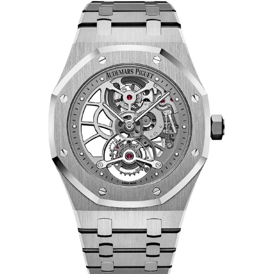 Audemars Piguet Royal Oak 26518ST.OO.1220ST.01 Tourbillon Extra-Thin Openworked Rhodium Stainless Steel 41mm Hand-Wound