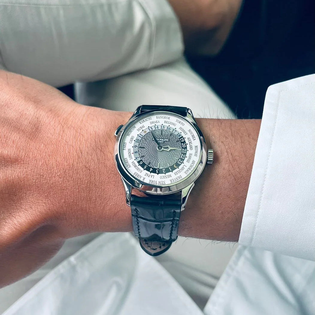 Patek Philippe World Time 5230G-014 White Gold White & Gray Dial 38.5mm Men’s Watch