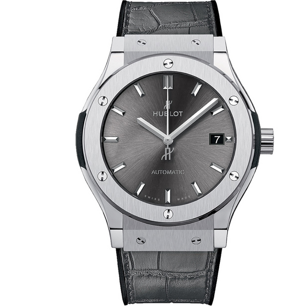 Hublot Classic Fusion – 42mm – Racing Grey Dial – Leather Strap – Full Set – New - Azzam Watches 