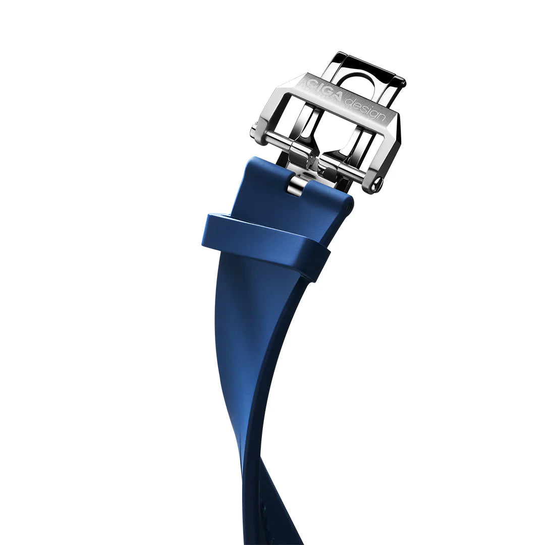 CIGA design Blue Planet exclusive fluororubber strap Blue