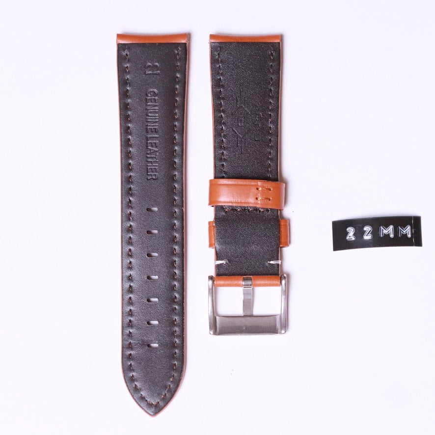Edge High Quality cow leather 22mm " Brown - Light Havana" - Azzam Watches
