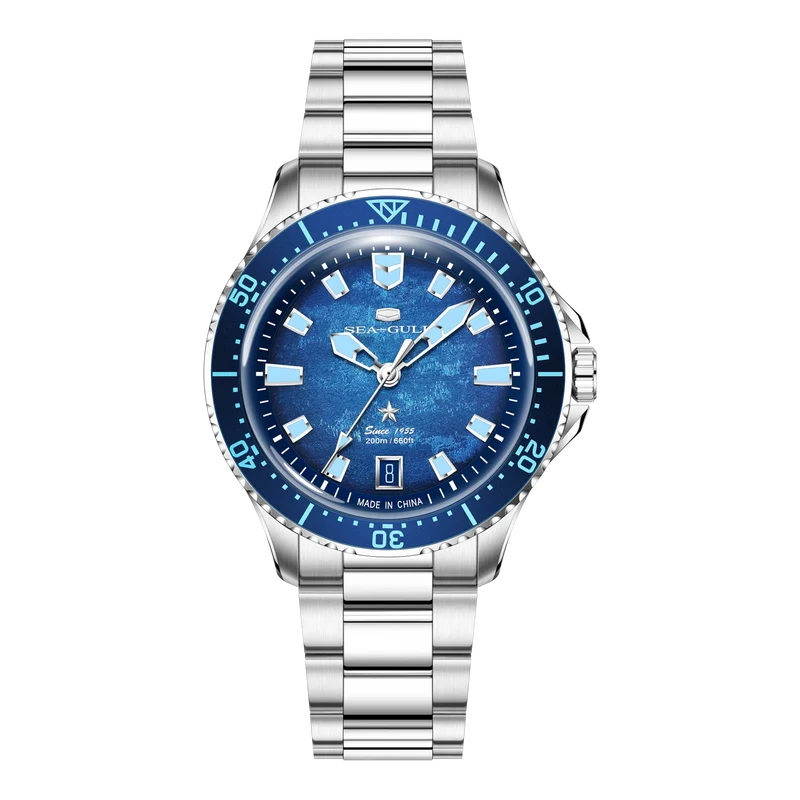 Ocean Series 200m Metallic Gradient Dial Calendar Dive Watch 39mm Sea-Gull
