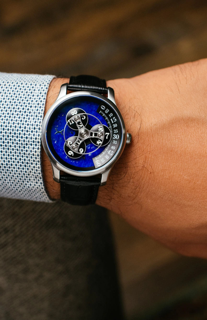 XERIC TRIPTYCH Triptych Automatic Wandering Hour Stone Edition Lapis Lazuli