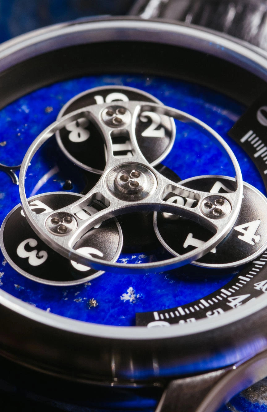 XERIC TRIPTYCH Triptych Automatic Wandering Hour Stone Edition Lapis Lazuli