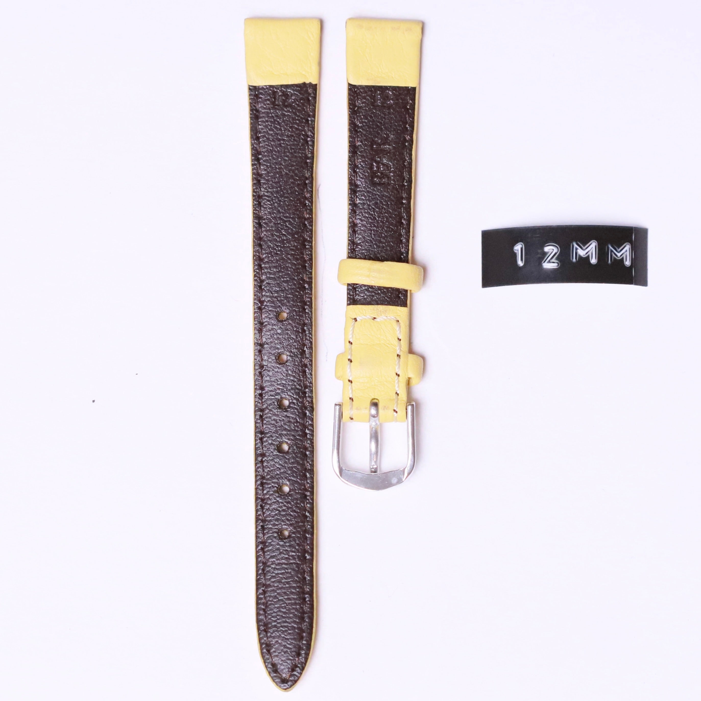 BEAR Natural Leather with steel buckle " Yellow / Brown " 12mm - Azzam Watches