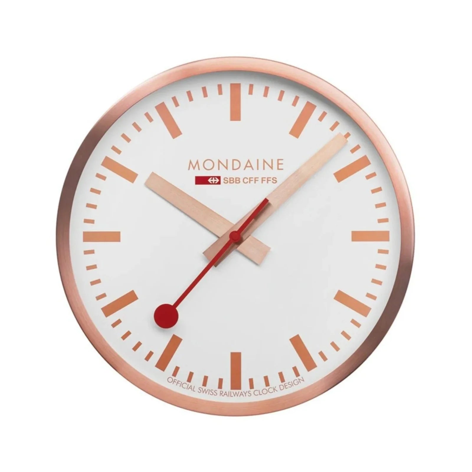 Copper Coloured Wall Clock 25cm A990.CLOCK.18SBK#CM Mondaine