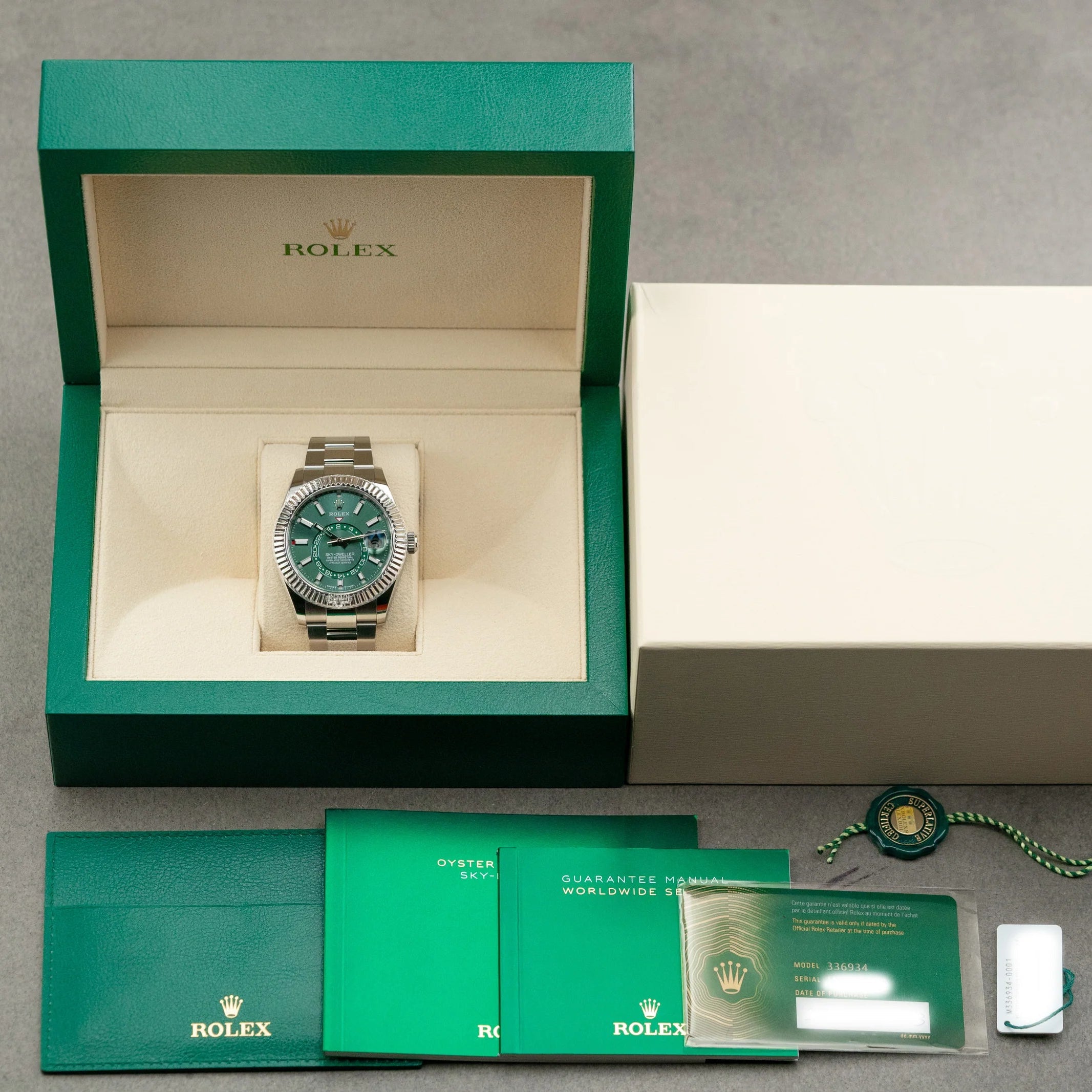 Rolex Sky-Dweller 336934-0001 Oystersteel-White Gold Mint Green Dial 42mm Men’S Watch