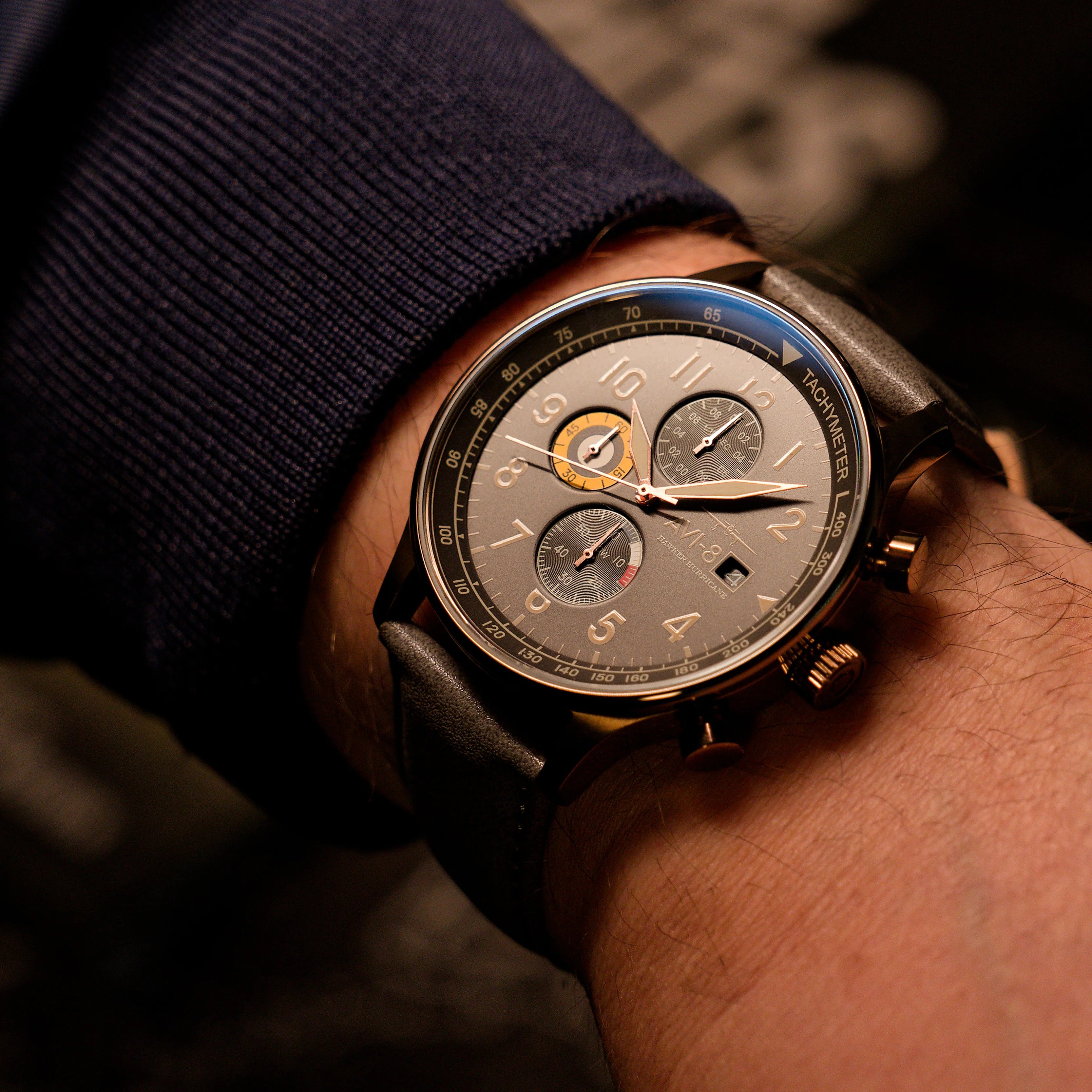 Hawker Hurricane Classic Chronograph Fossil Grey AV-4011-0P Avi-8