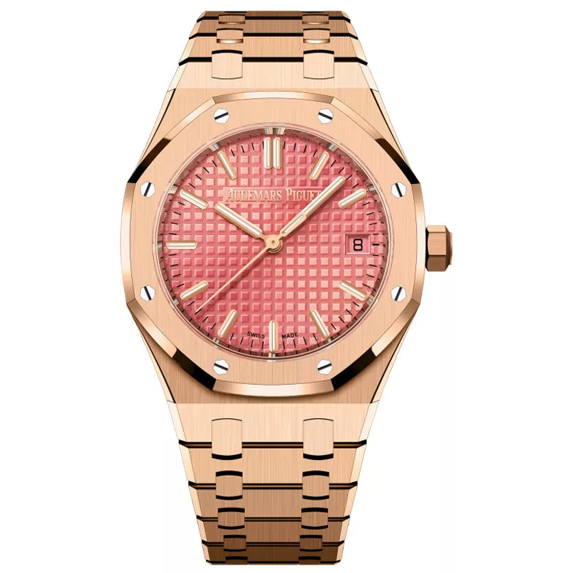 Audemars Piguet Royal Oak 77450OR.OO.1361OR.01 Self Winding 34mm Pink Rose Gold Pink Dial