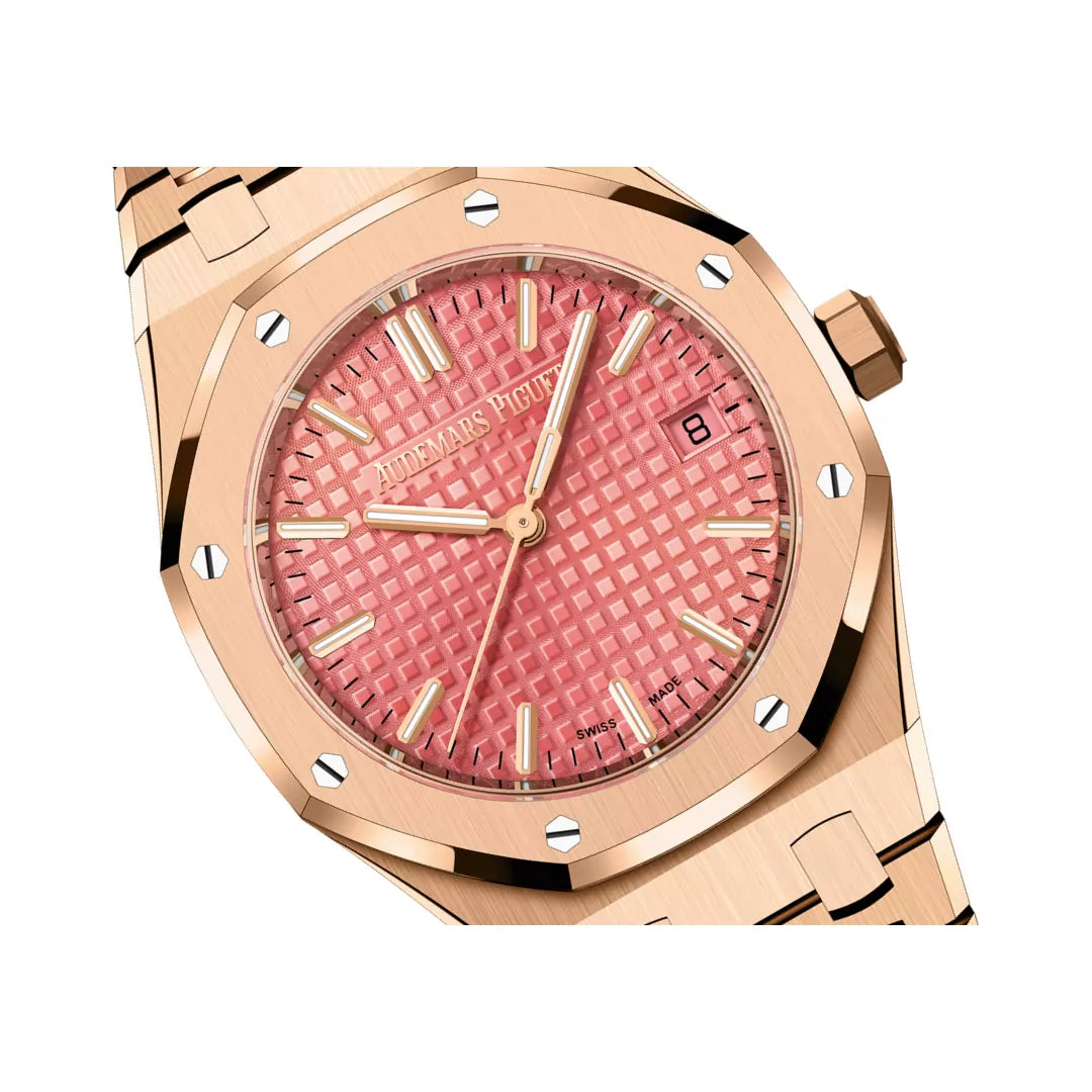Audemars Piguet Royal Oak 77450OR.OO.1361OR.01 Self Winding 34mm Pink Rose Gold Pink Dial