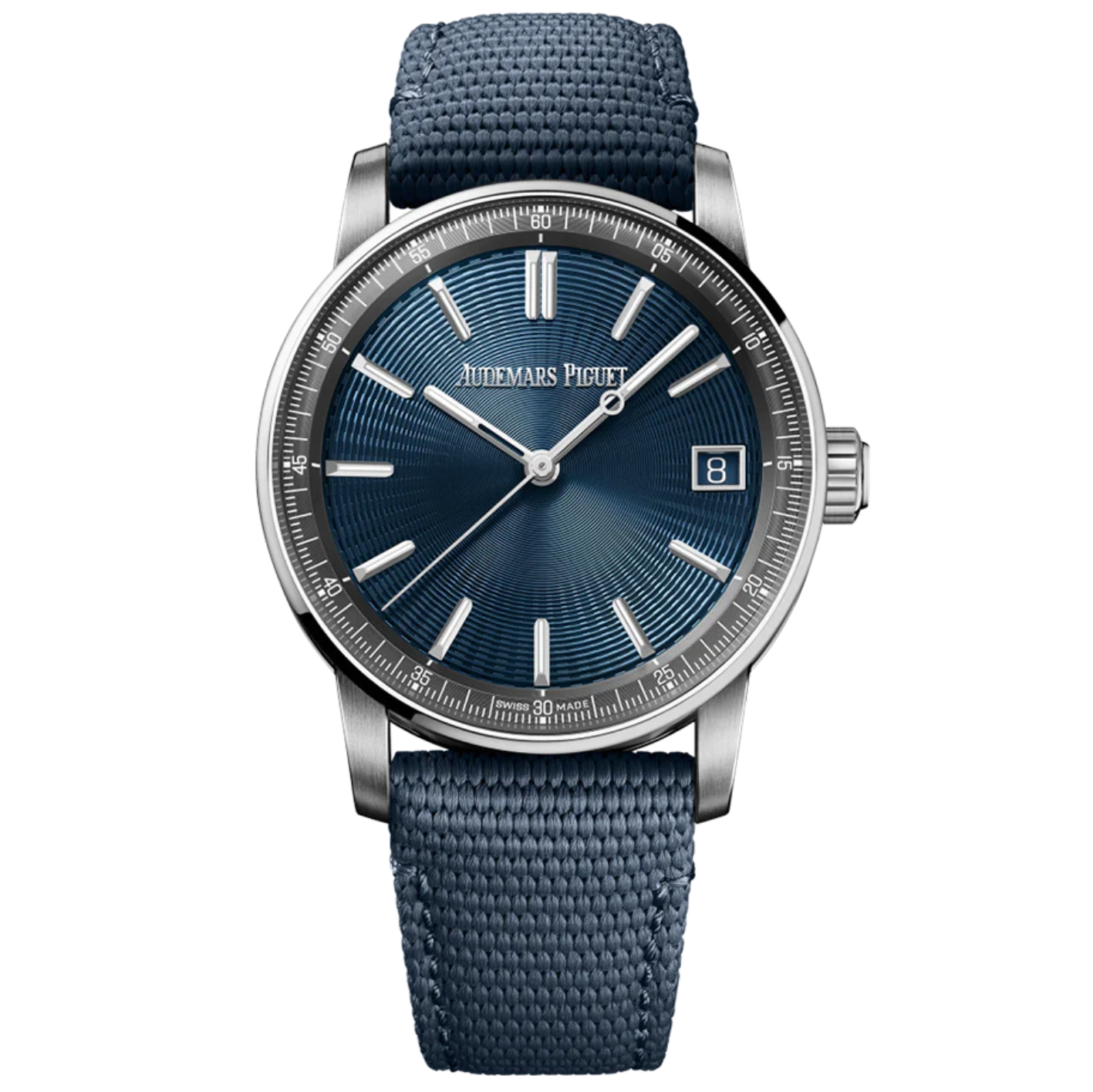 ساعة أوديمار بيغيه 11.59 15210ST.OO.A348KB.01 ذاتية التعبئة، مصنوعة من الفولاذ المقاوم للصدأ، مينا أزرق