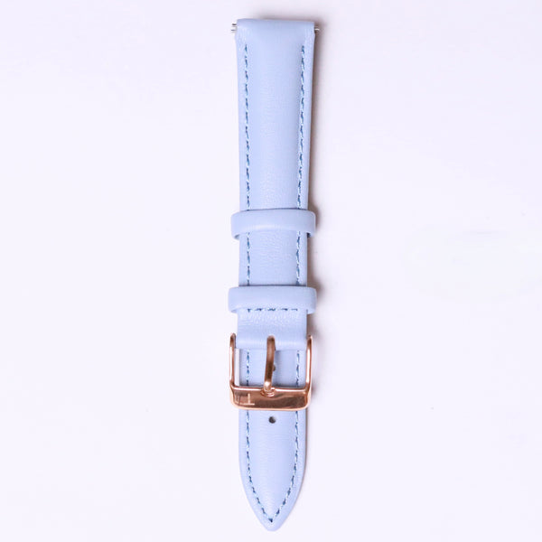 Tylor Italian Leather Baby Blue with Rose gold buckle  - 18mm - Azzam Watches 