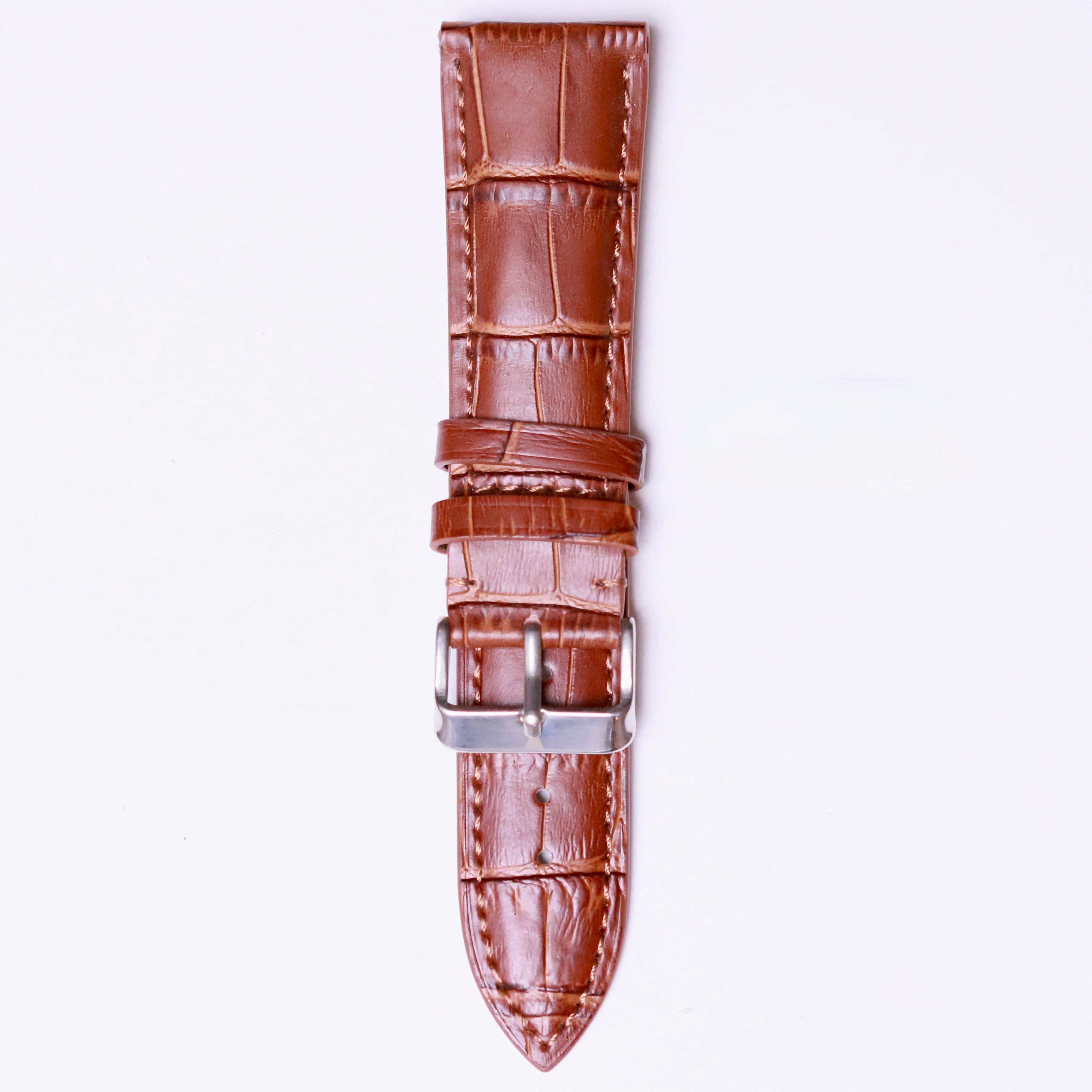 Ice ball antibacterial leather 24mm - Brown - Azzam Watches