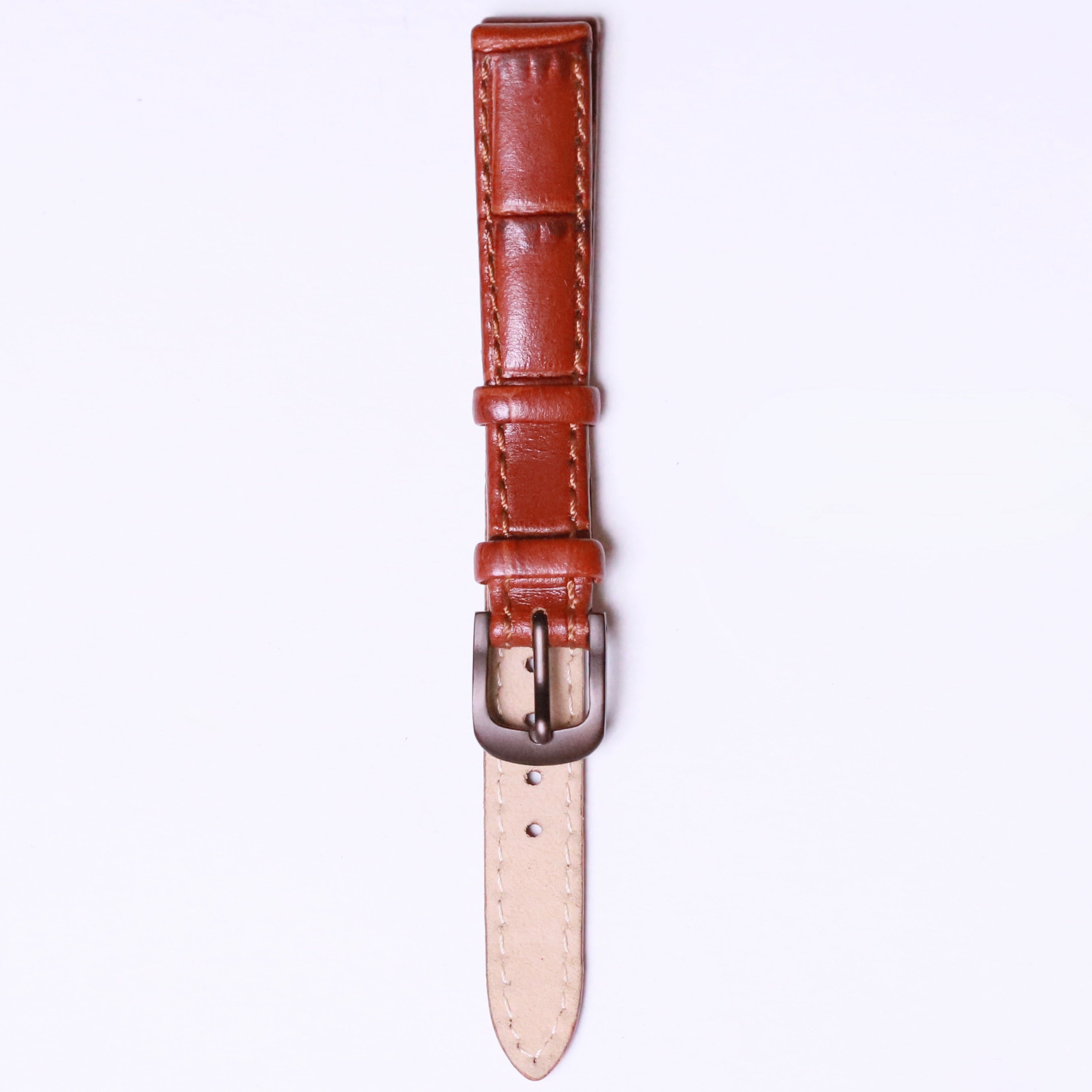 J.A.WILLSON Leather with Black buckle " Brown crocodile " 12mm - Azzam Watches