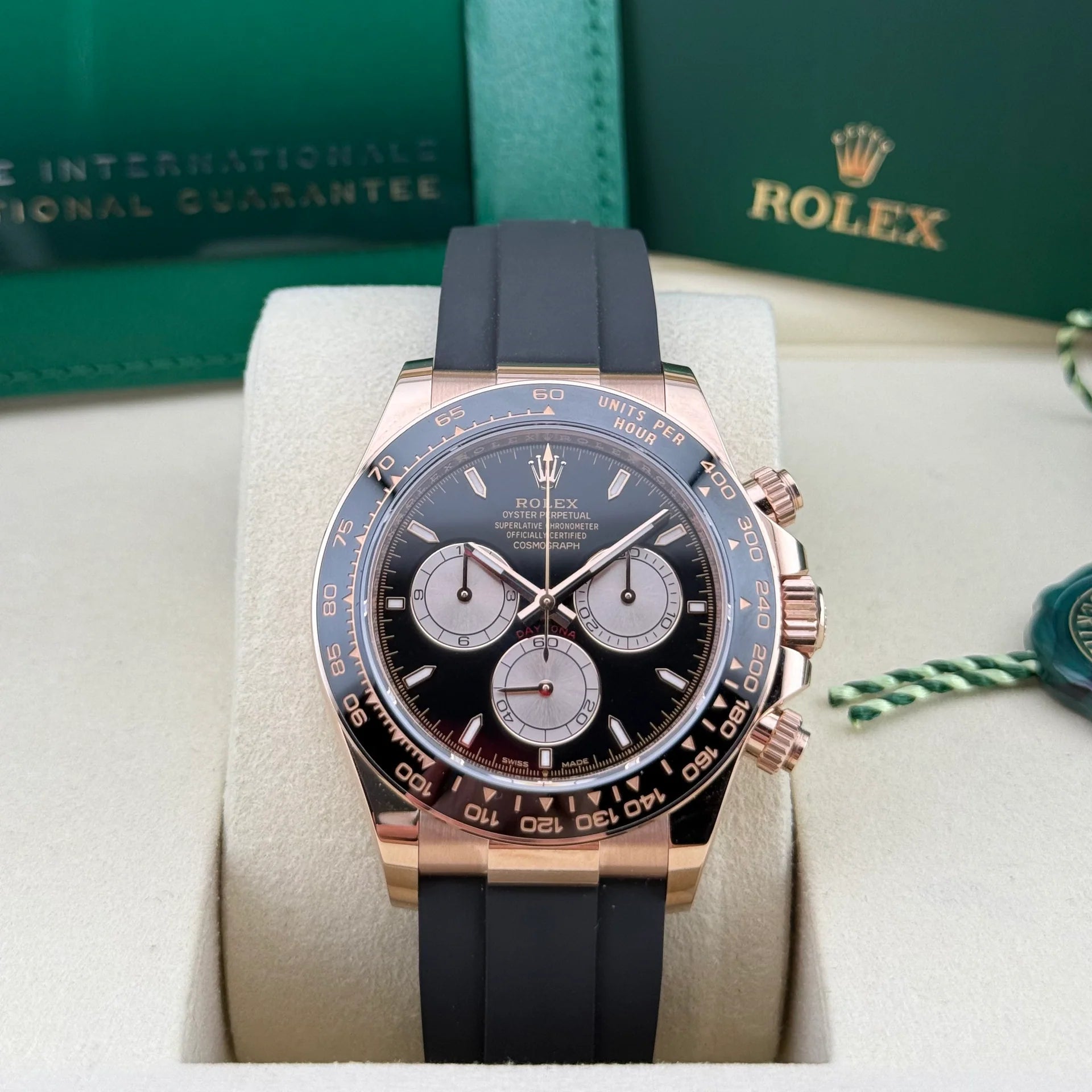 Rolex Cosmograph Daytona 126515LN-0002 Everose Gold Oysterflex Black Dial