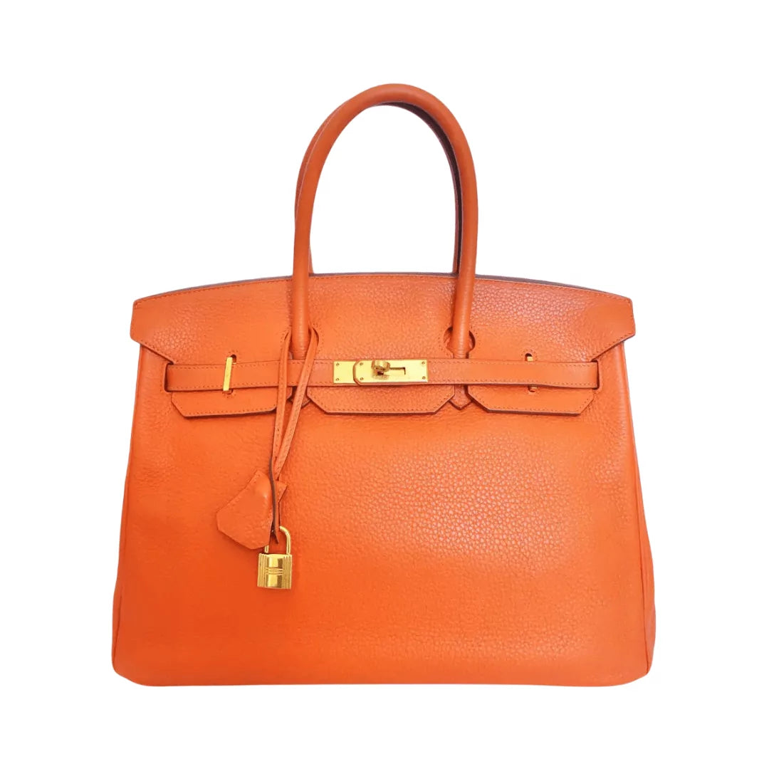 Hermes Birkin 35 FEU Orange Epsom Leather Gold HW Handbag