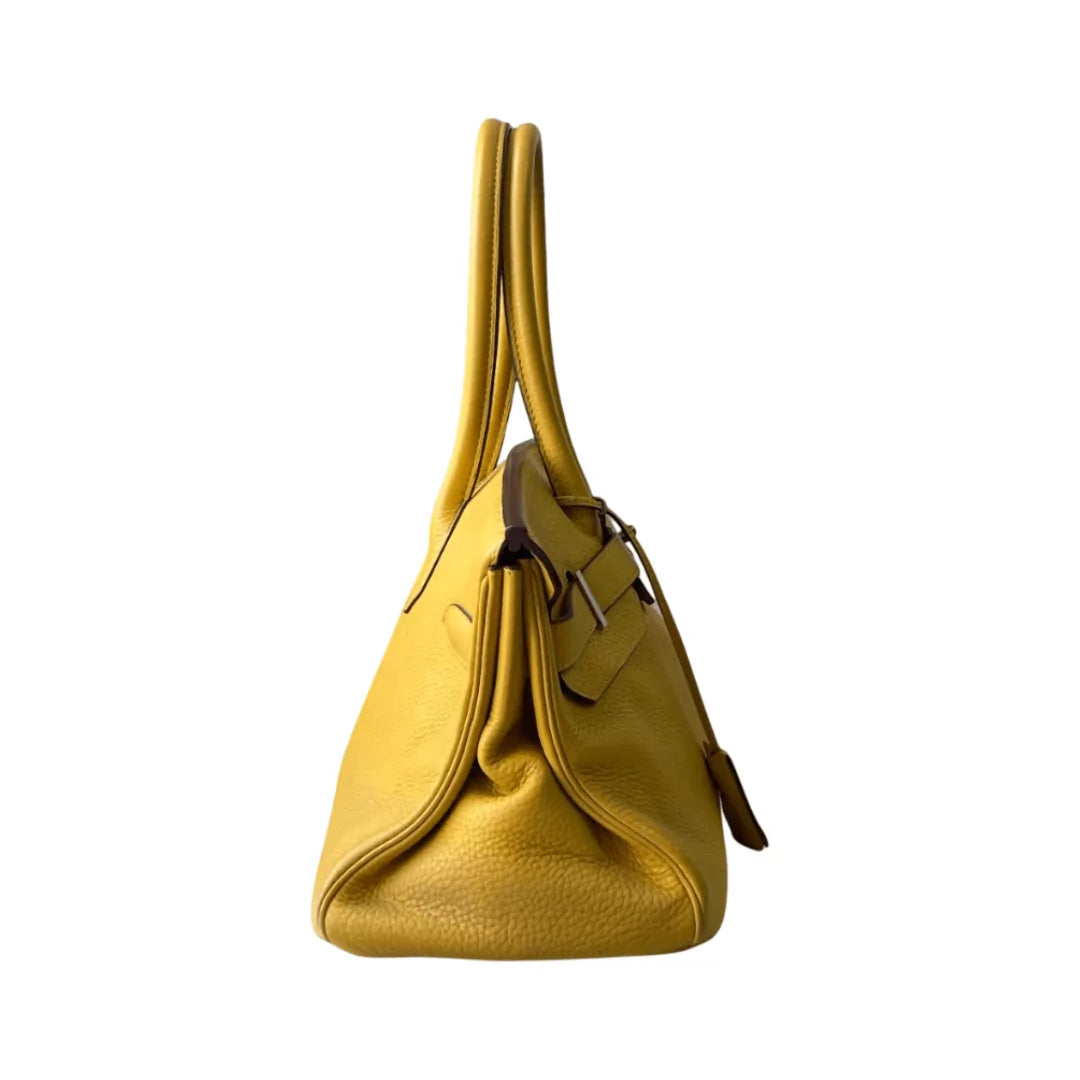 حقيبة يد هيرميس بيركين 42 صفراء من جلد التوريلون مع إكسسوارات من البالاديوم