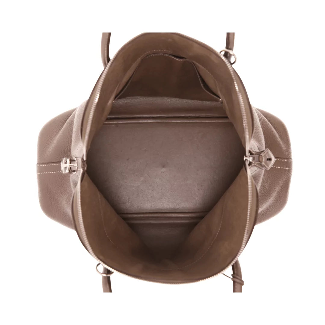 Hermes Bolide 35 Etoupe Clemence Leather palladium HW Hardware