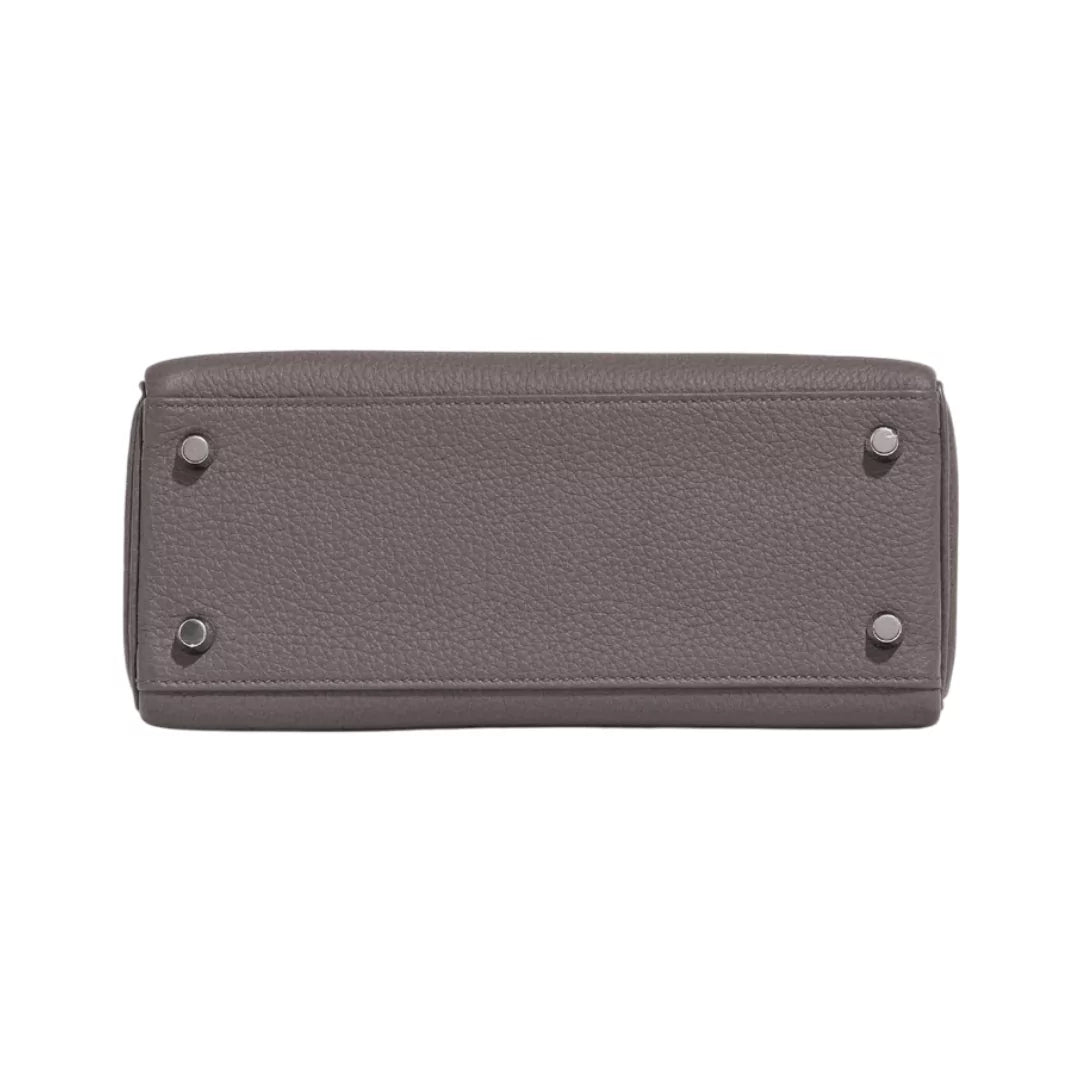 هيرميس كيلي 25 Retourne Etain Togo Leather Palladium HW Hardware