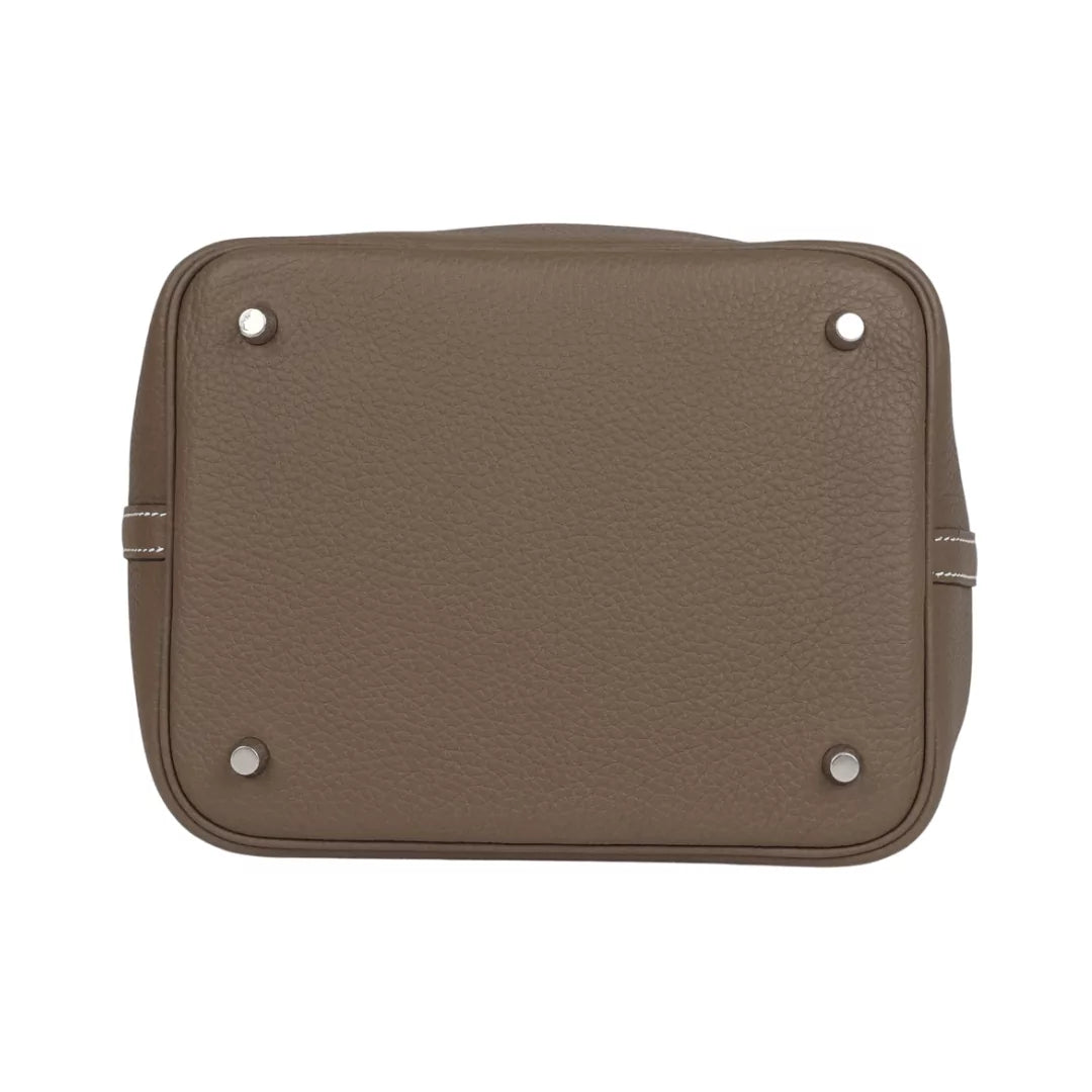 Hermes Picotin 22 Etoupe Clemence Palladium Hardware Hand Bag