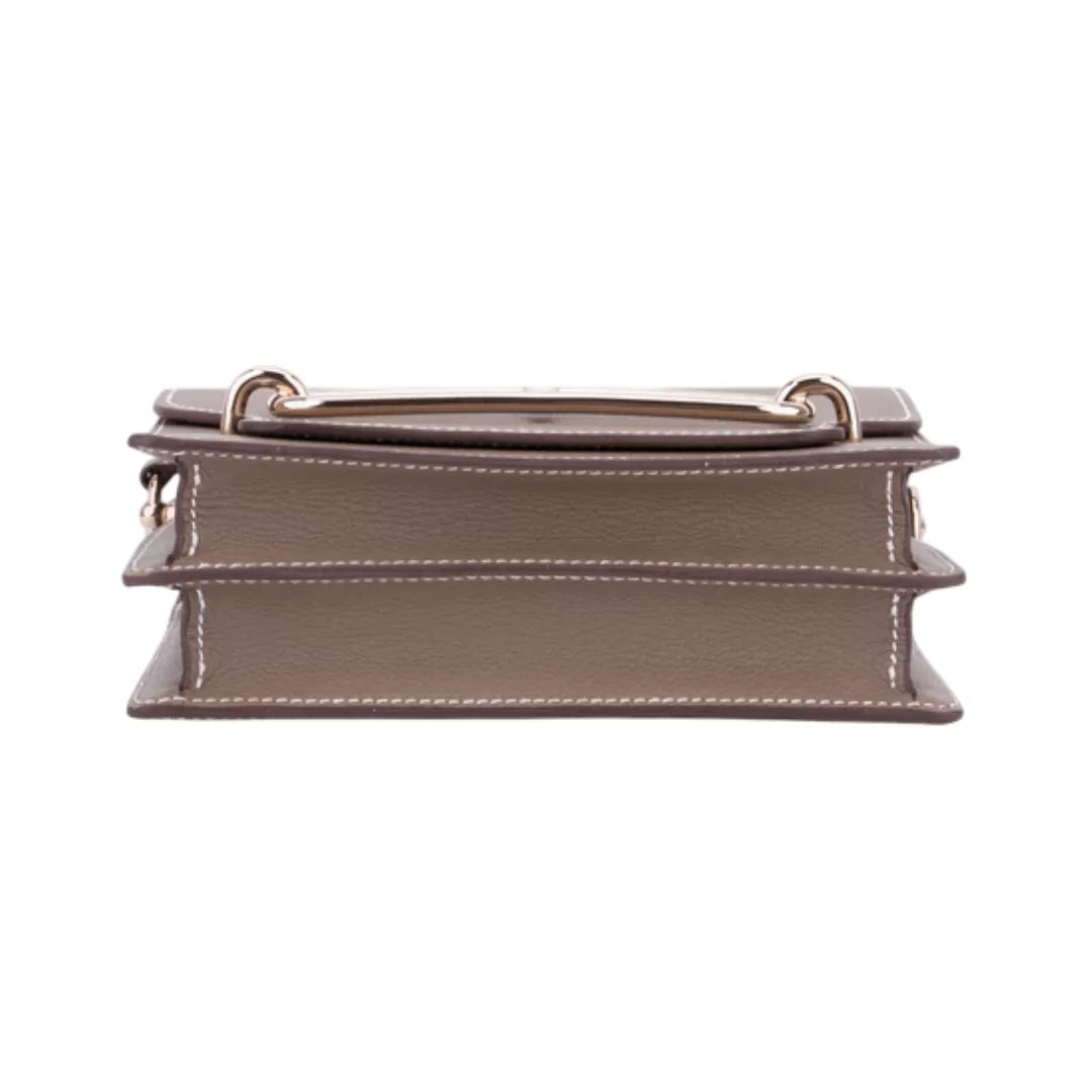Hermes Roulis 18 Mini Taupe Evervolor Leather Palladium HW Bag