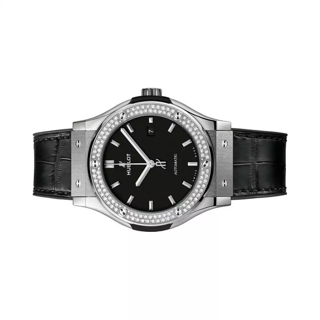 Hublot Classic Fusion 542.NX.1171.LR.1104 Titanium Diamonds Black Dial