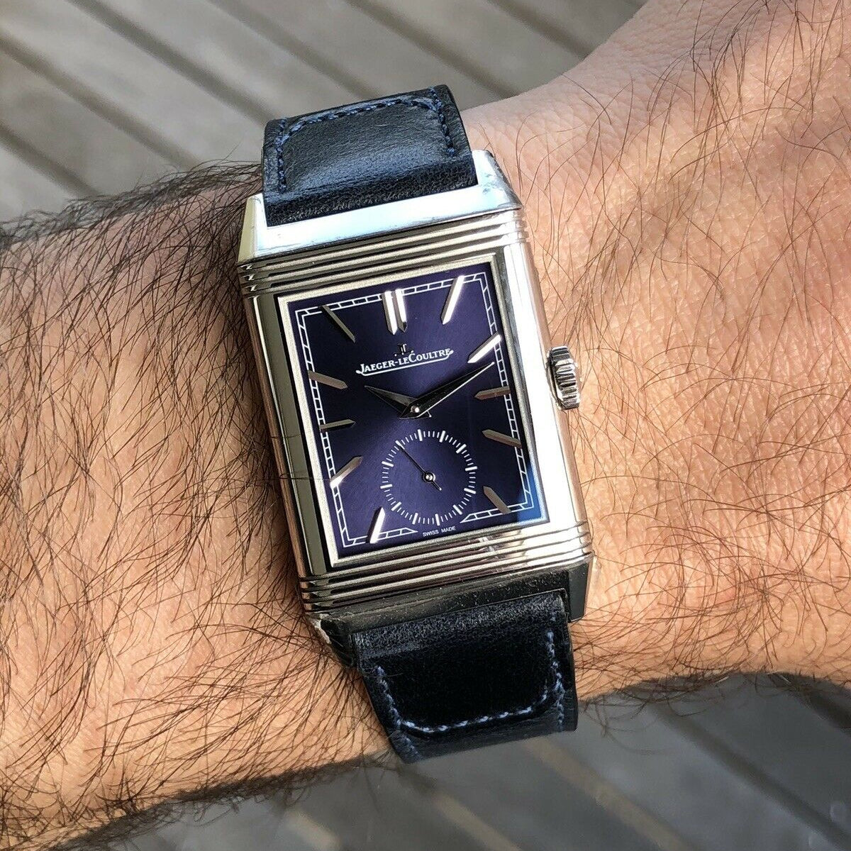 Jaeger Lecoultre Reverso Tribute Small Seconds 45.6Mm X 27.4Mm Stainless Steel Ladies Watch