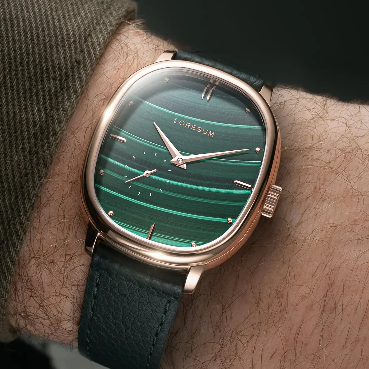 LS06 Malachite Rose Gold Plated LS06-GR-RG Loresum