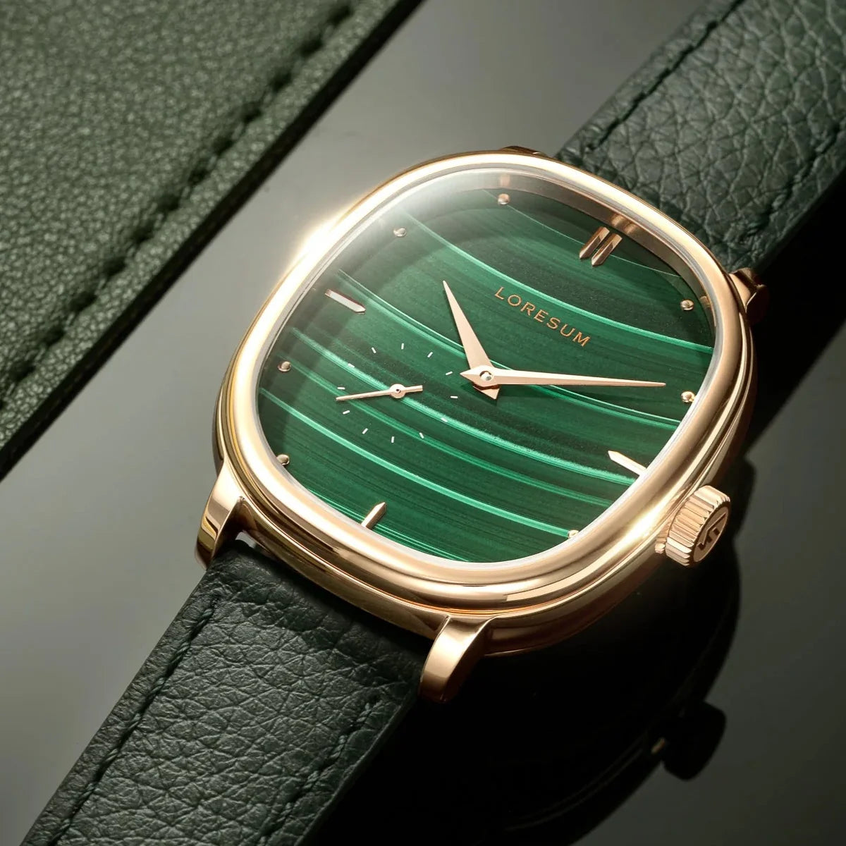 LS06 Malachite Rose Gold Plated LS06-GR-RG Loresum