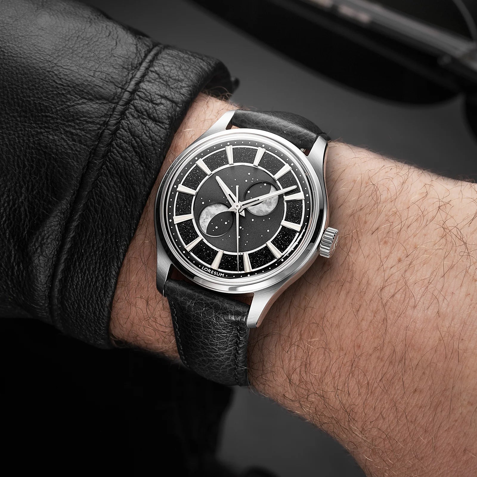 LS05 Double Moonphase Eclipse Black LS05-BK Loresum
