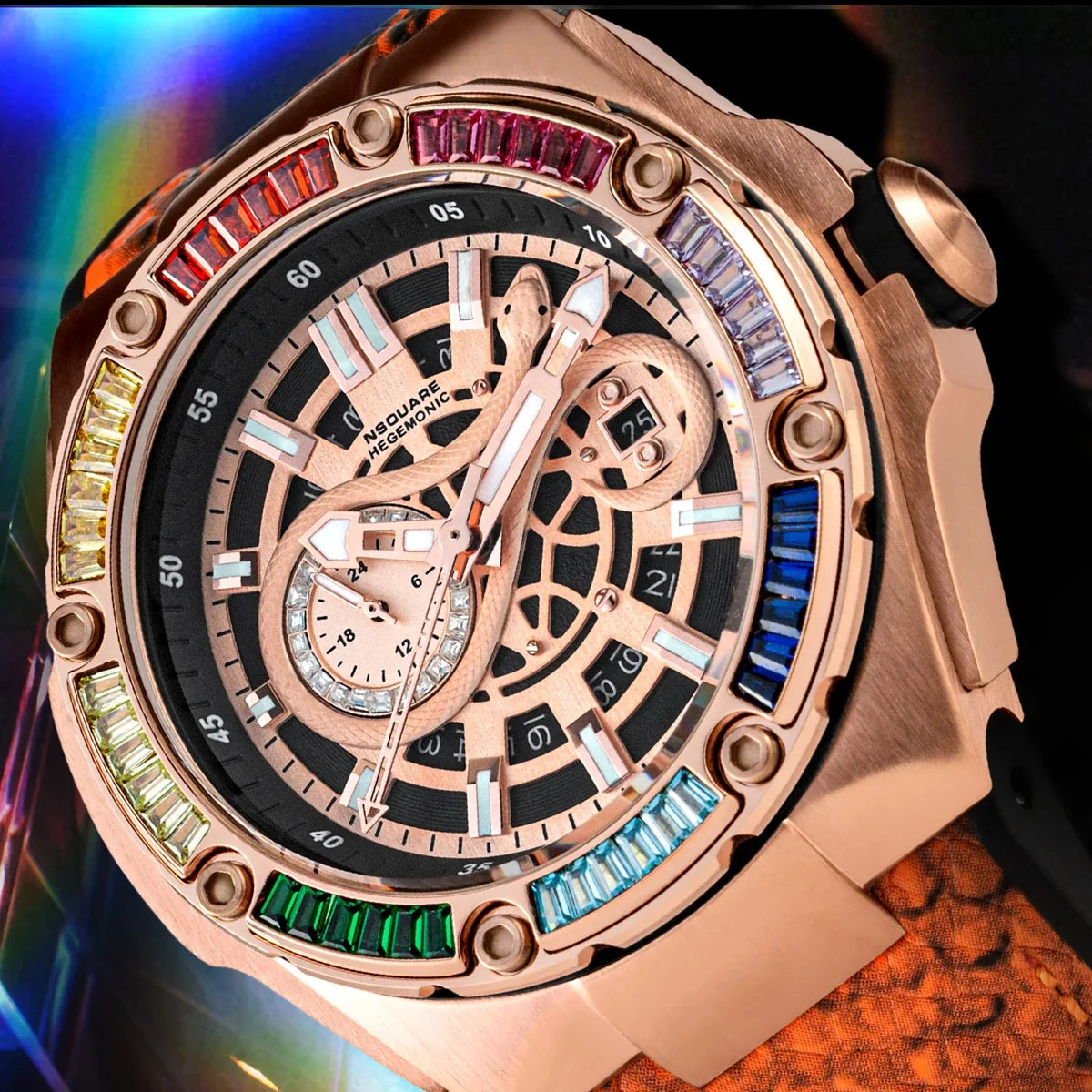 Snake Special Edition Automatic 46mm Rainbow Rose Gold N51.9 NSquare
