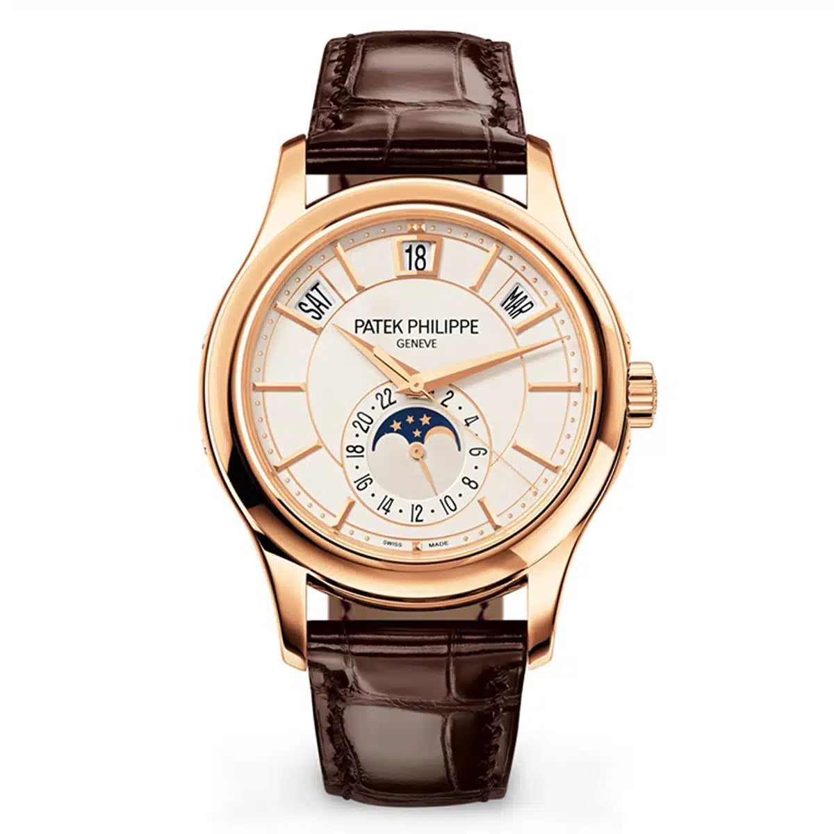 Patek Philippe Complications 5205R-001 Annual Calendar 40Mm 18K Rose Gold Moon Phases Men’S Watch