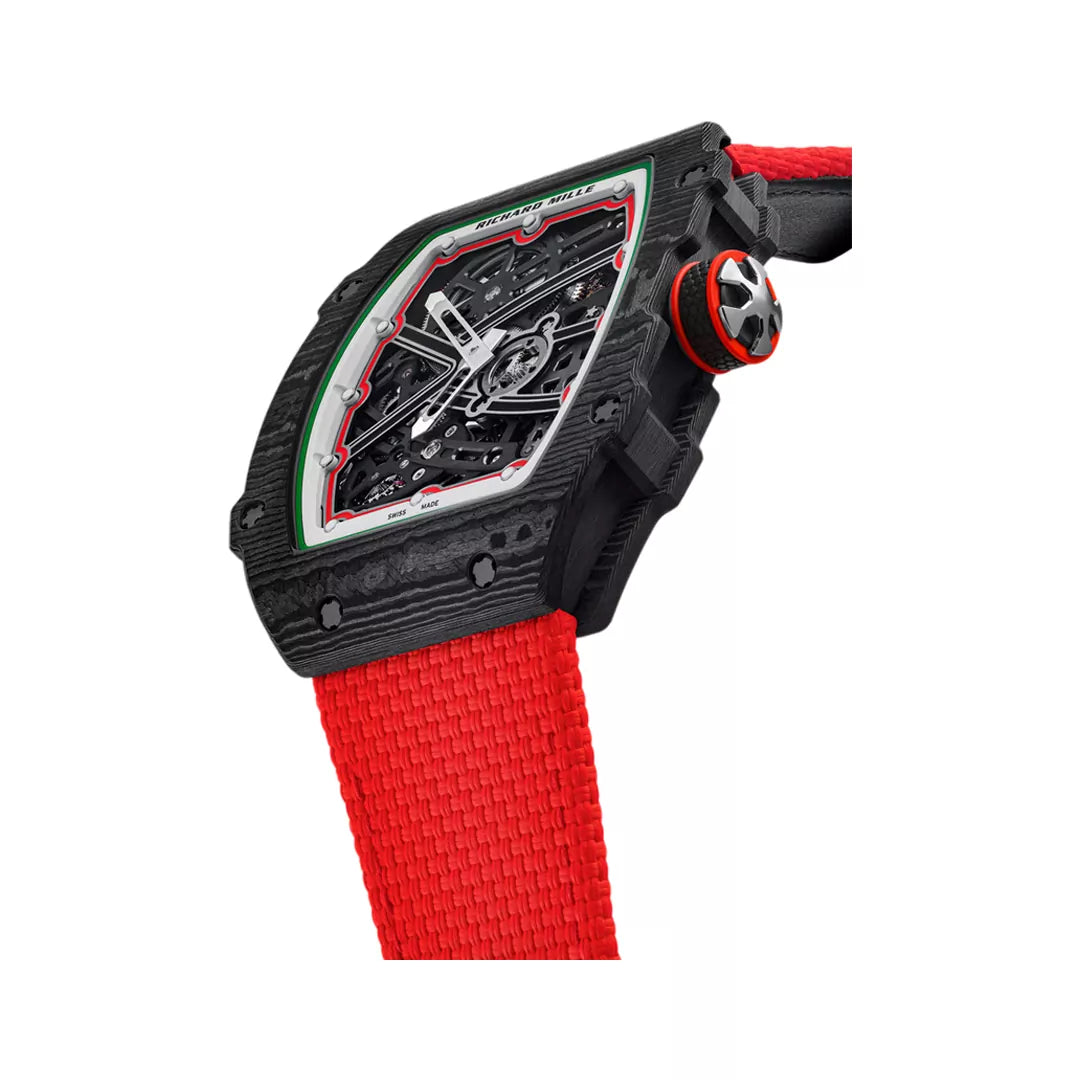 Richard Mille RM 67-02 Extra Flat Italy Carbon TPT Red Green Skeleton Dial 38mm Unisex Watch