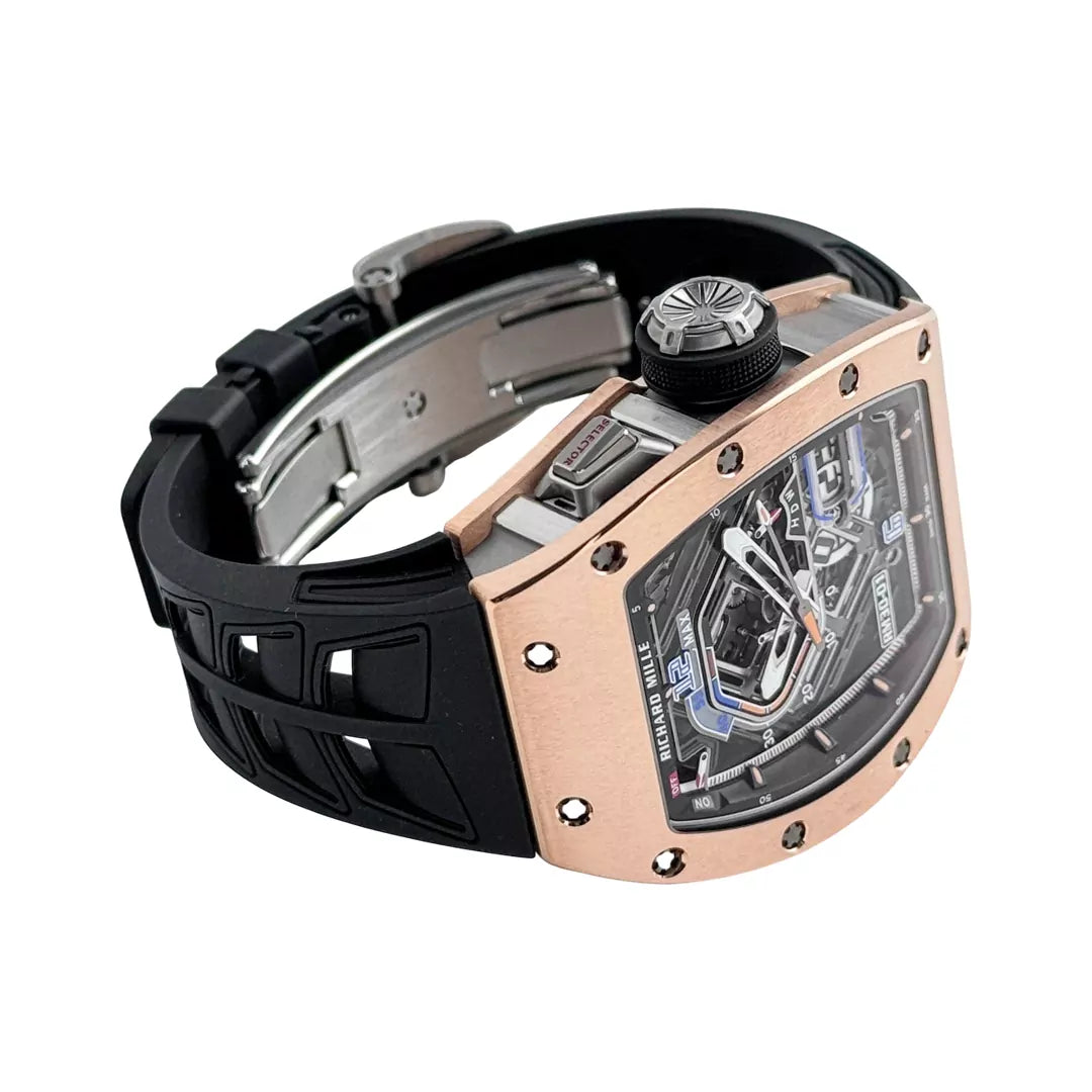 Richard Mille RM30-01 TI RG Automatic Rose Gold Declutchable Rotor Skeleton Dial 49.9mm Men’s Watch