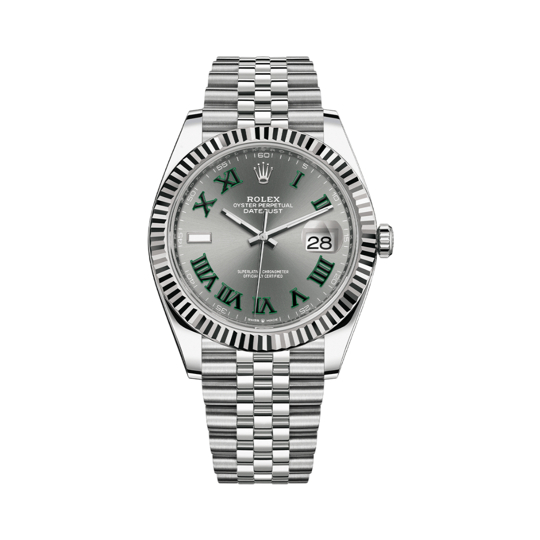 Rolex Datejust 126334-0022 SLGRJ Wimbledon White Gold Slate Grey Roman Dial