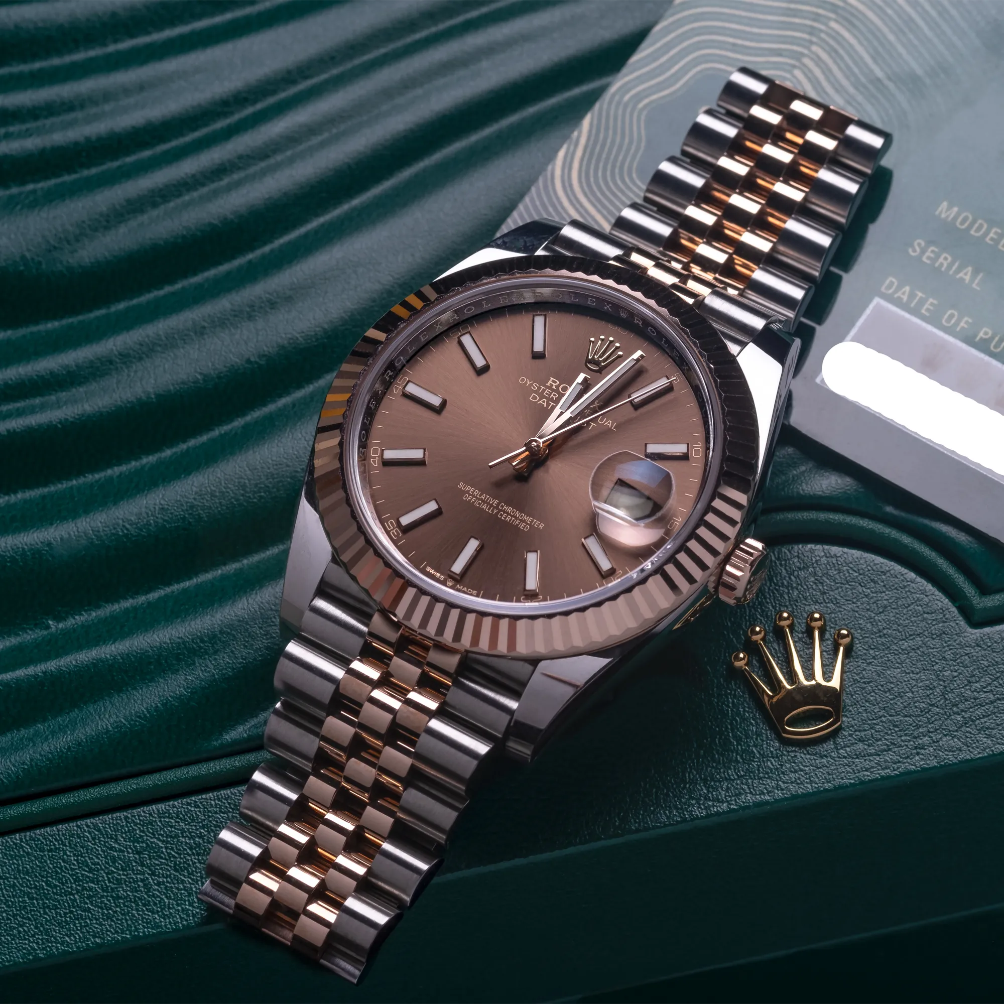 Rolex Datejust 126331 Choij Chocolate Index Dial Oyster Perpetual 41Mm Steel And 18K Everose Gold Jubilee Bracelet Men’S Watch
