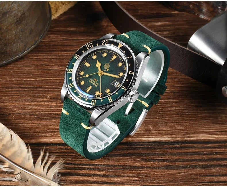 San Martin Automatic GMT 20ATM 40mm Luminous Bidirectional Sapphire Bezel