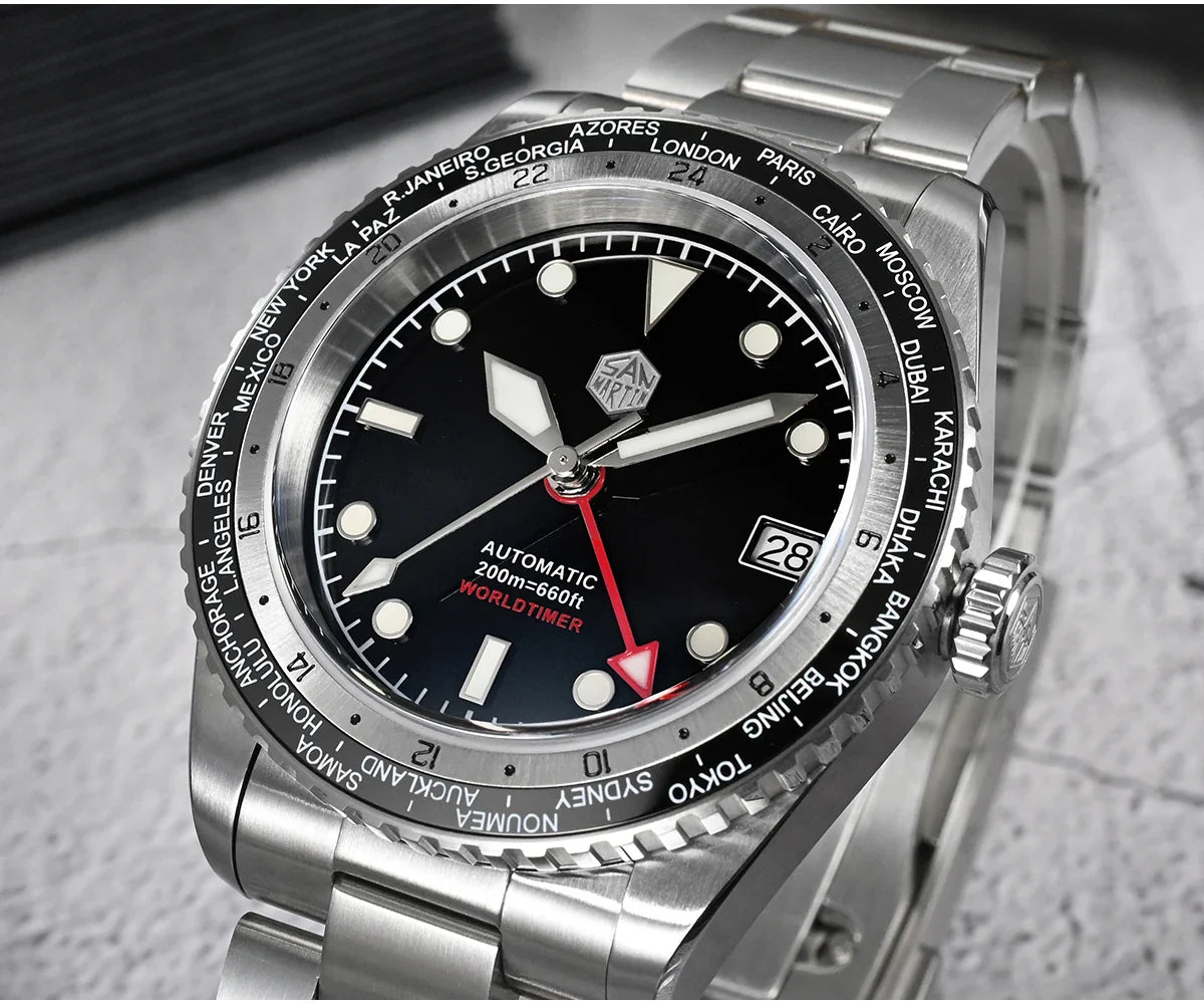 San Martin Diving Automatic/Mechanical Sapphire 200m GMT